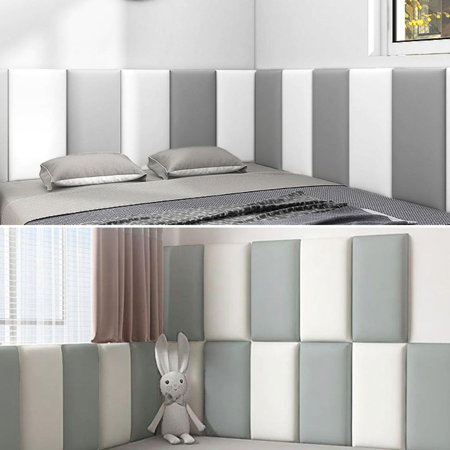 4 PCs, 40 * 20cm, Wall Cushion Padding, Anti-Collision Wall Padding, Soft Bag Wall Panels, Wall Cushion Protection for Kids, Corner Guard (Gray)