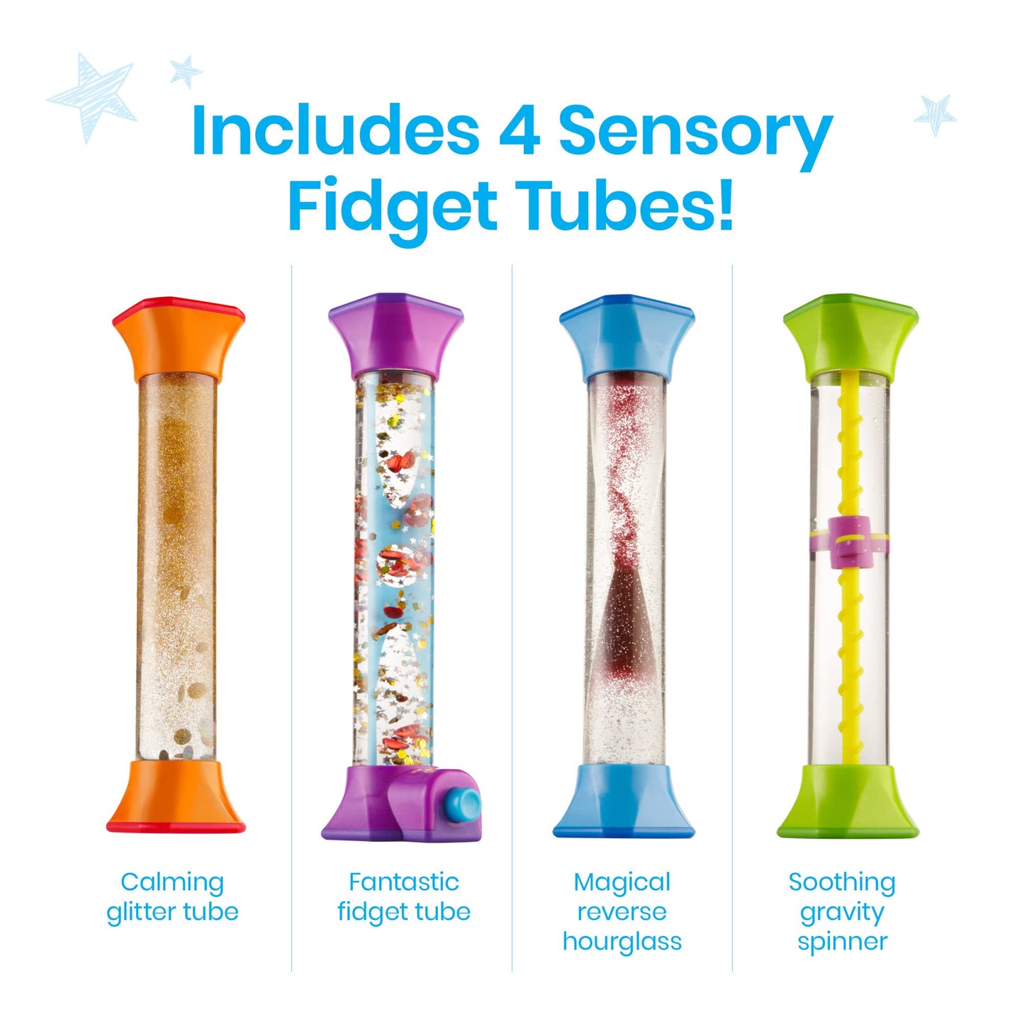 Learning Resources Sensory Fidget Tubes, Toys for Autism, ADHD, Stress & Anxiety Relief