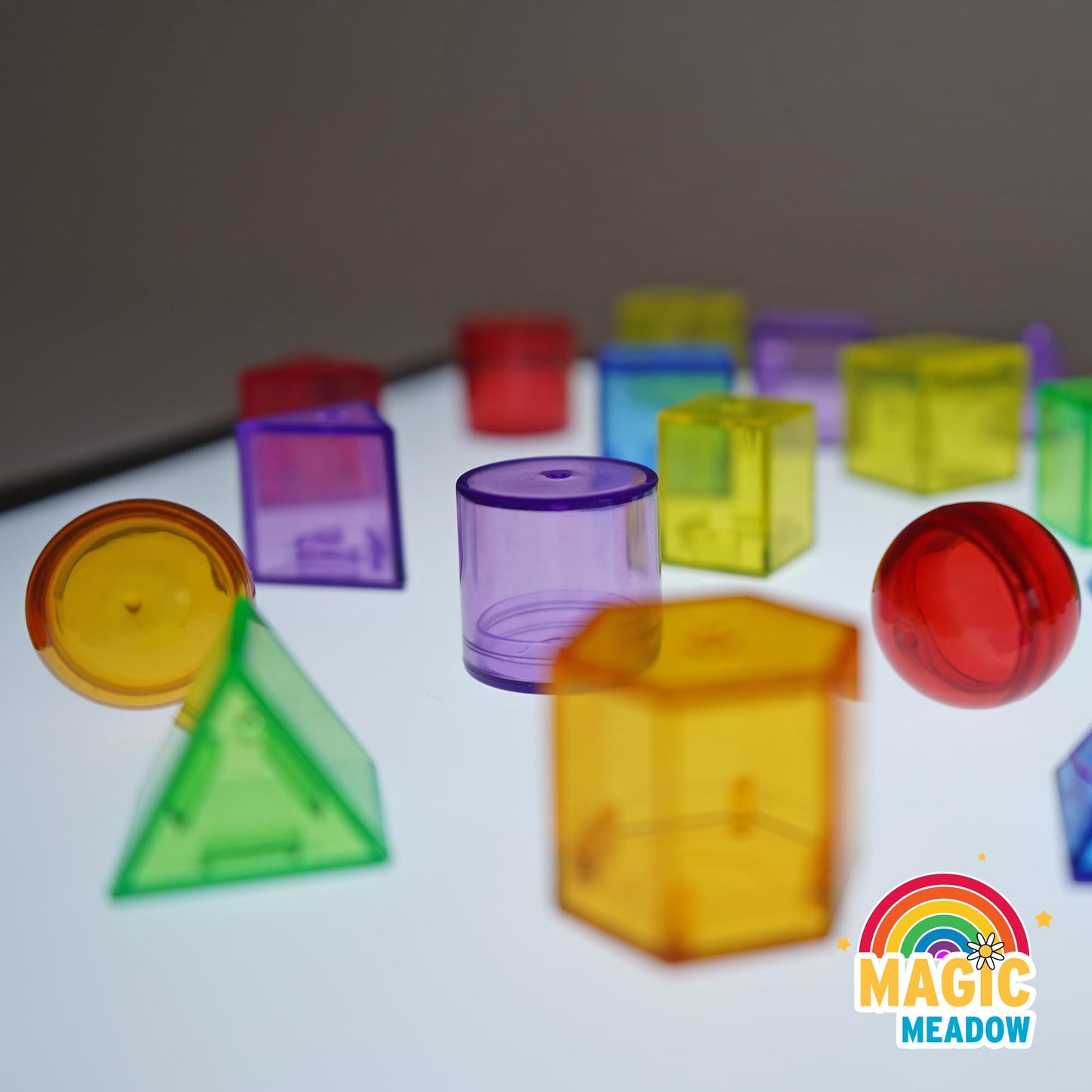 MagicMeadow LED Light Panel & Geometric Shape Bundle | Autism-Friendly Building Blocks