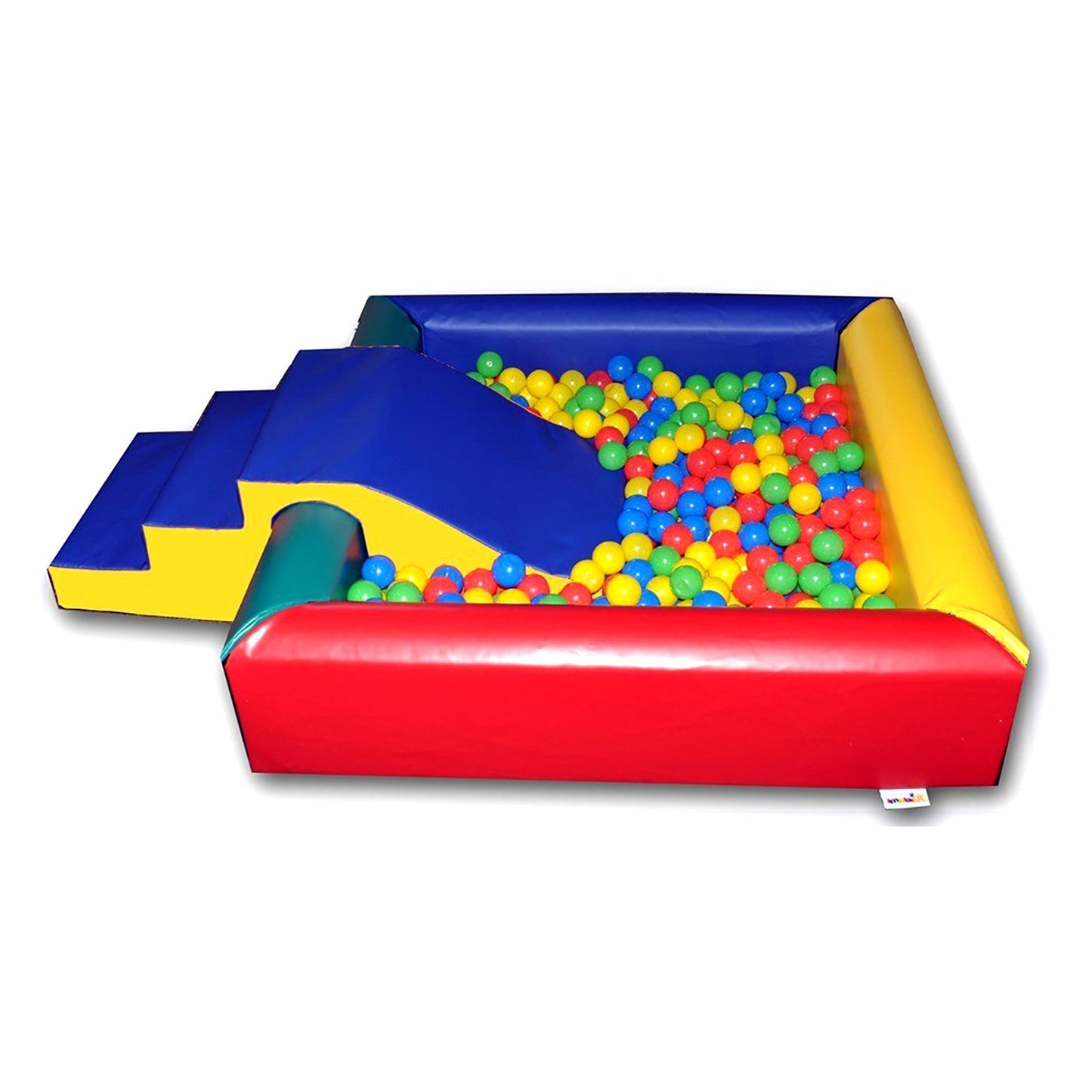 Implay® Soft Play Children's Multi-Coloured Square Ball Pool Activity Toy With Step & Slide