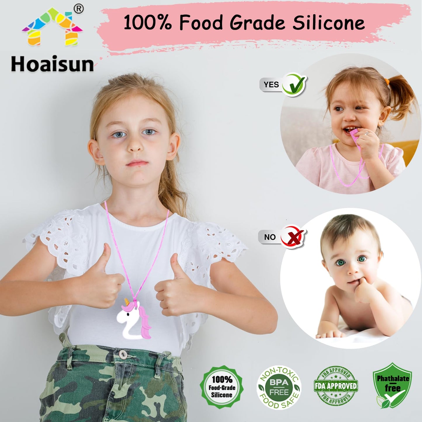 Sensory Chew Necklaces 6 Pack, Chew Toys for Autistic Children with ADHD, SPD, Chewing