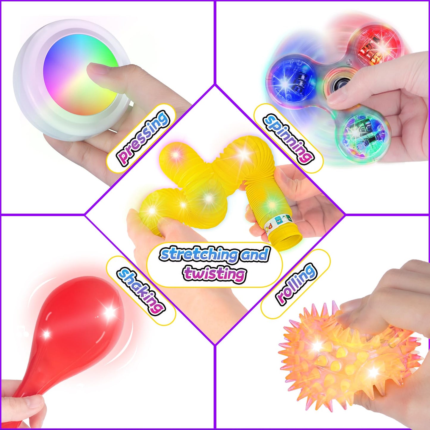 Highttoy Light Up Sensory Toys, Sensory Toys for Autism, 7PCS Light Up Toys, Sensory lights