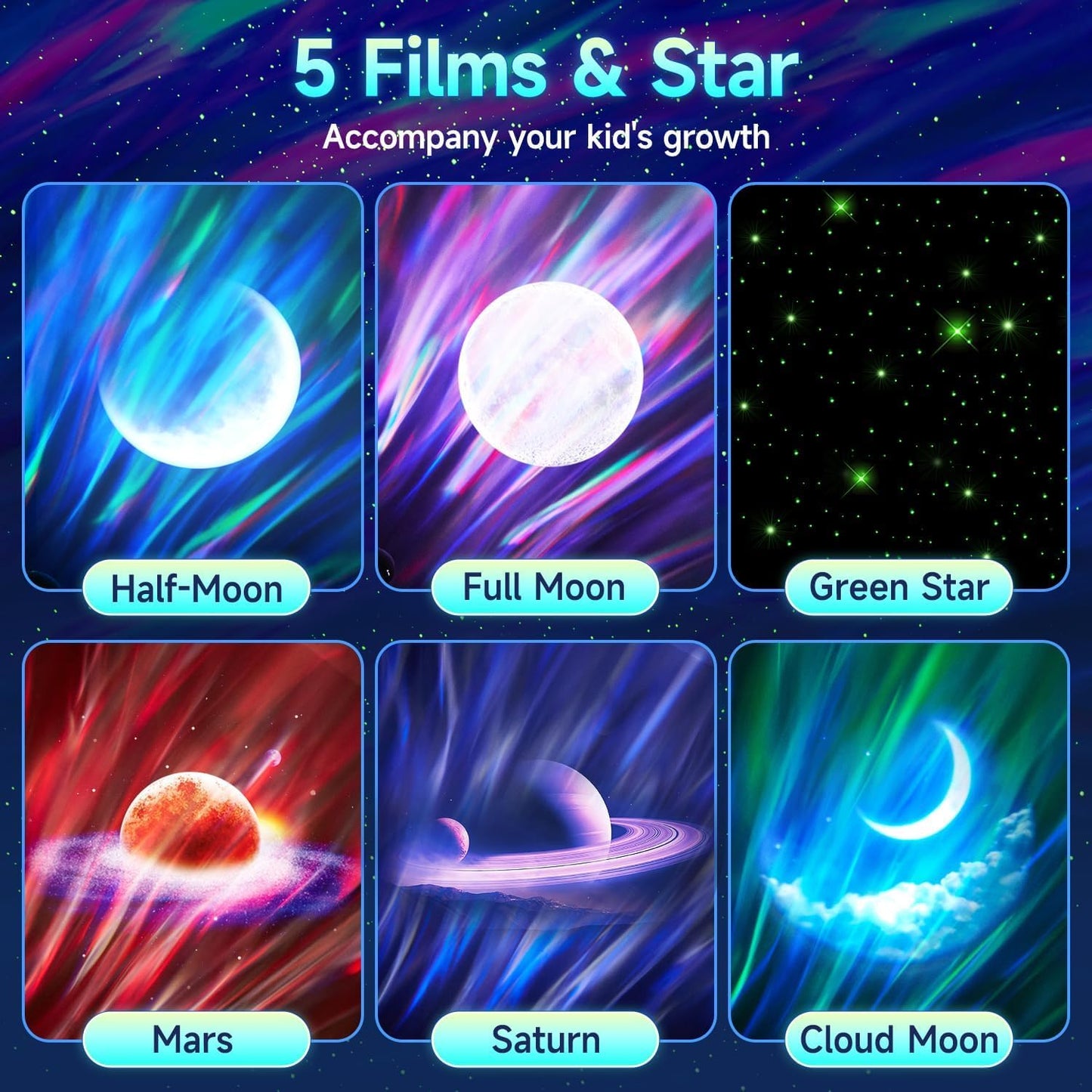 Galaxy Projector Star Projector, 300 Colour Modes Moon Galaxy Light, 15 White Noise