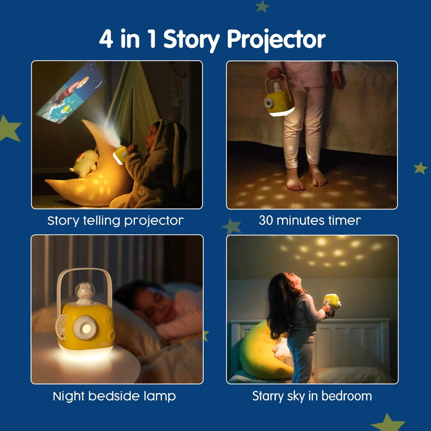 ZZZMOON Story Projector for Kids Ages 3-5, White Noise Machine with Night Light for 4 5 6 Years