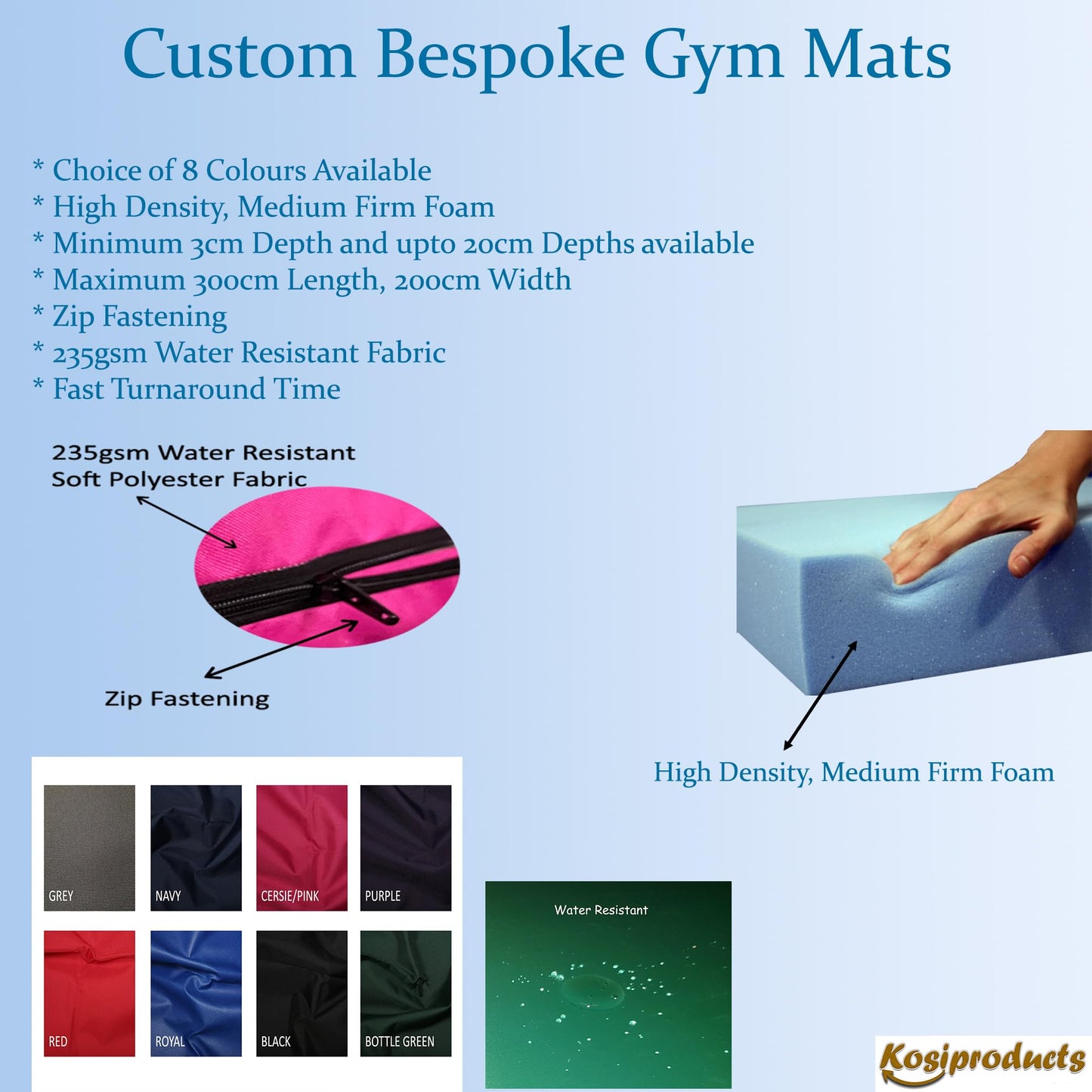 Crash Mats Custom Made to Measure. Bespoke Landing and Tumbling Mats, Safety Mats for Bouldering Walls, schools, colleges, Play Area