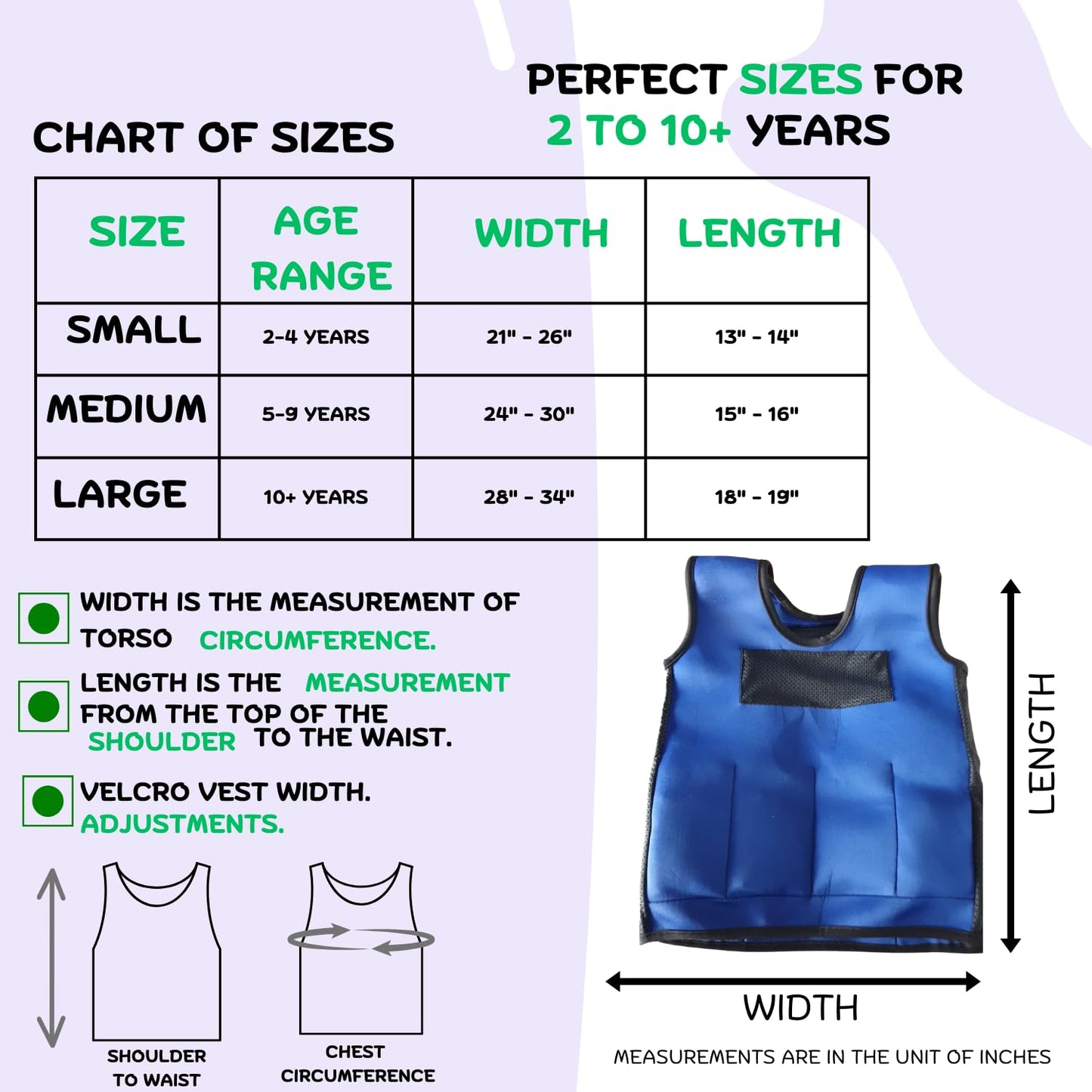 Sentire-Sensory UK – Blue Adjustable Weighted Vest – Compression Vest – For Kids Aged 5-9 (M)