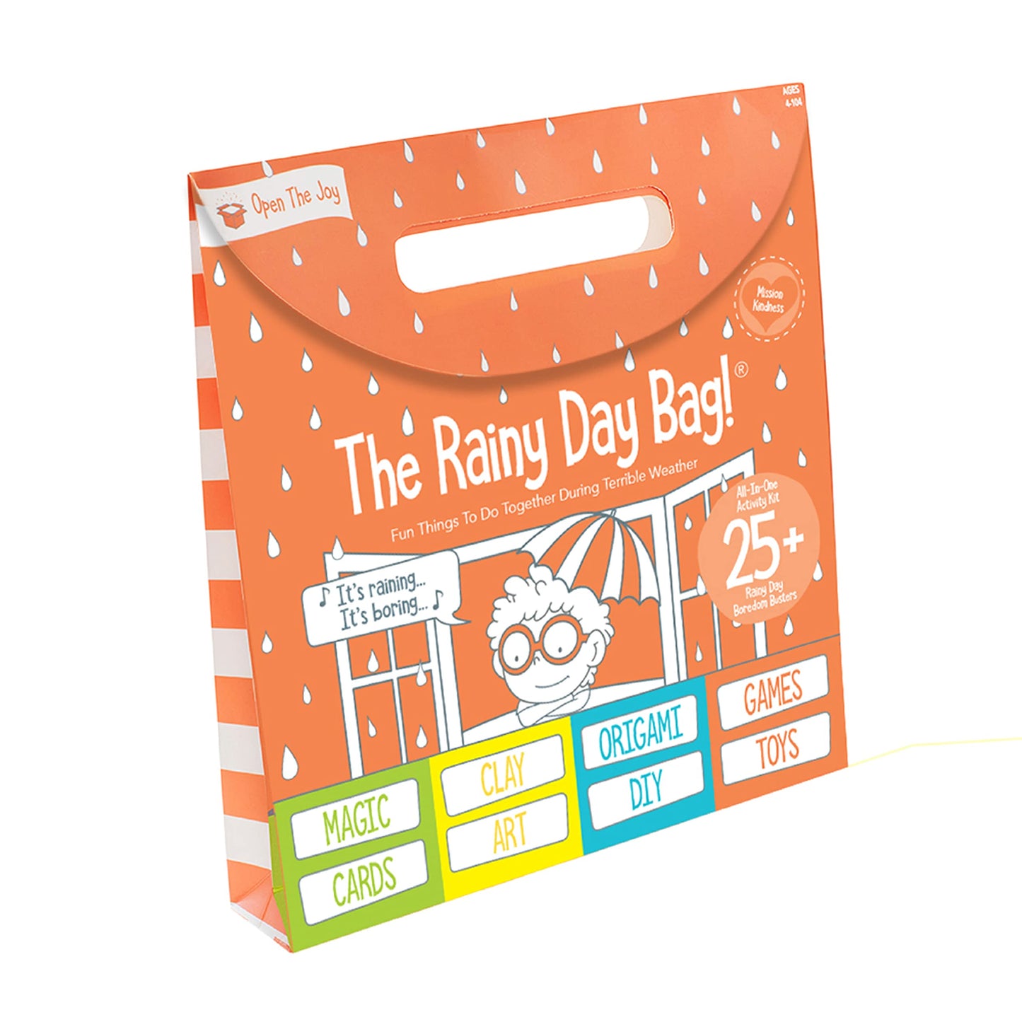 Rainy Day Activities for Kids, Activity Bag Includes Wooden DIY Project, Card Games, Activity Booklet, Craft kit for Kids Ages 4+