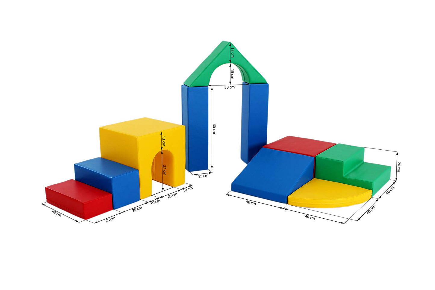 IGLU SET 21 Soft Play Equipment XL Softzone Shapes Activity Toys - 10 Shape Set (multi color)