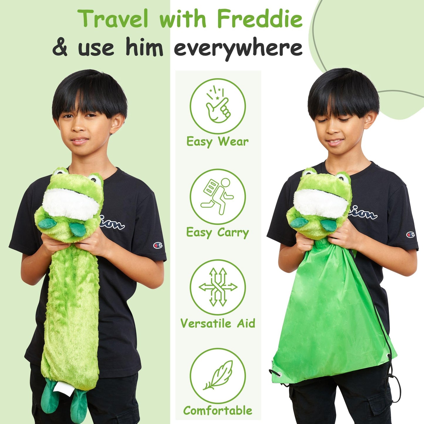 Sentire-Sensory UK – Freddie The Frog 2lb Weighted Shoulder Wrap/Lap Pad – For Children With Autism & Anxiety (1kg)