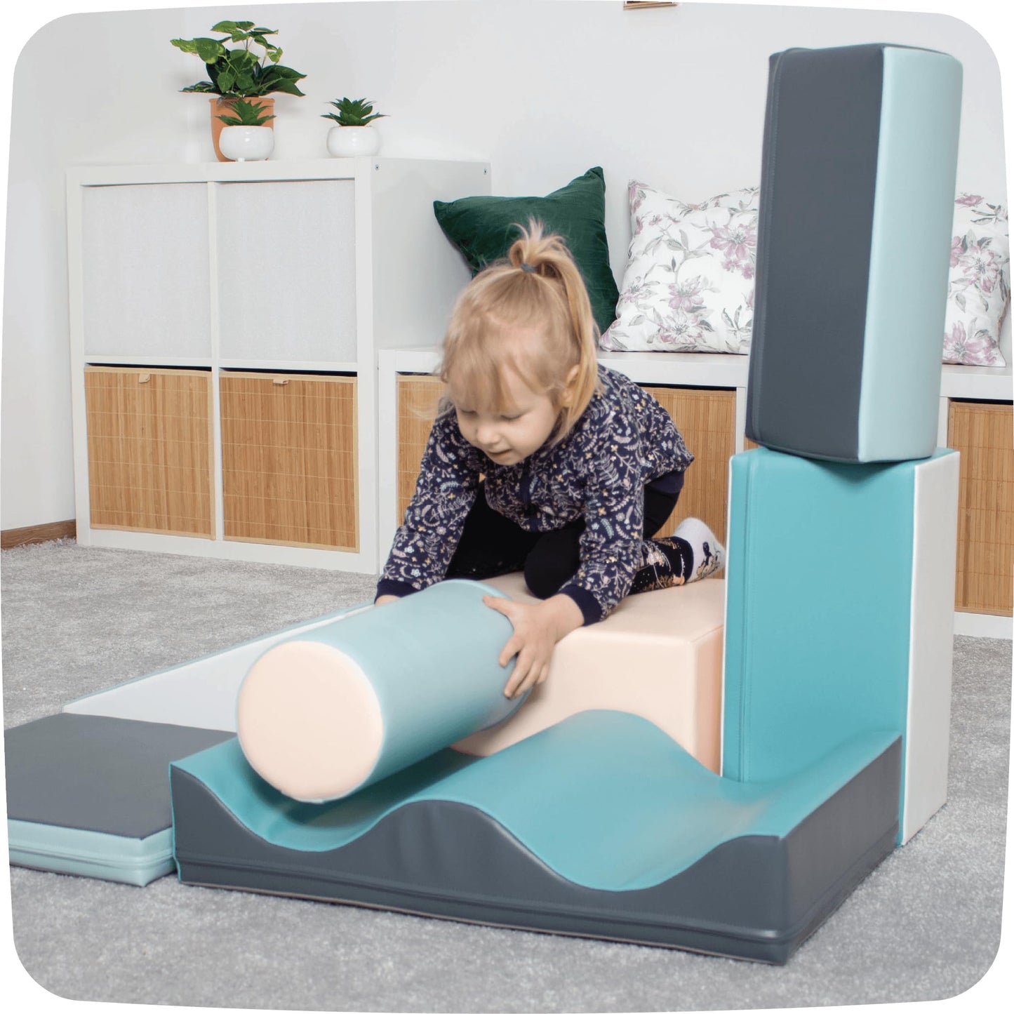 IGLU Soft Play Discoverer set Equipment XL - 7 Shape Set for toddlers for climbing and adventur (XL, pastel colors)