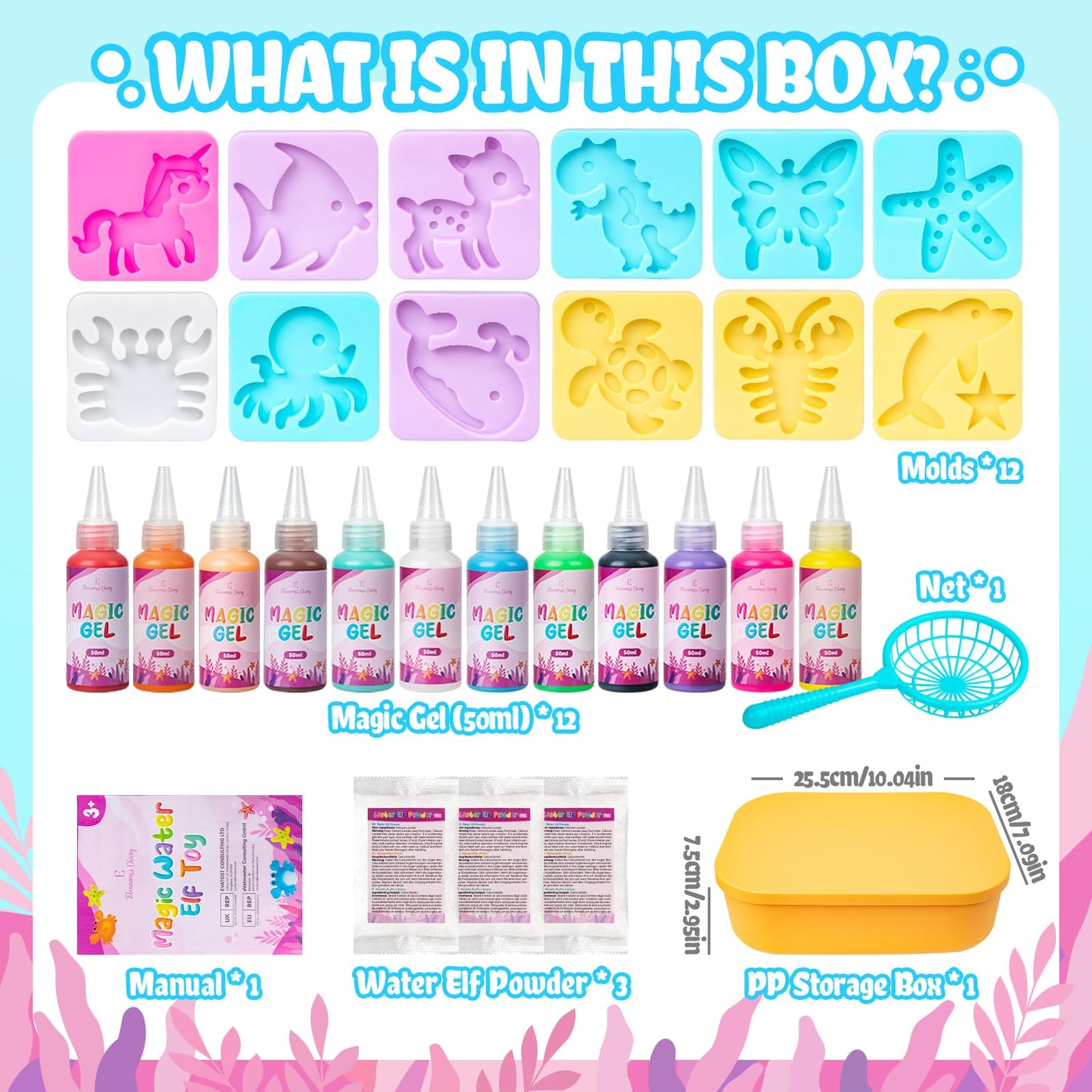 Eleanore's Diary Aqua Fairy Water Gel Kit, Magic Water Elf Toys for Kids, Creative Squishy Maker Toy