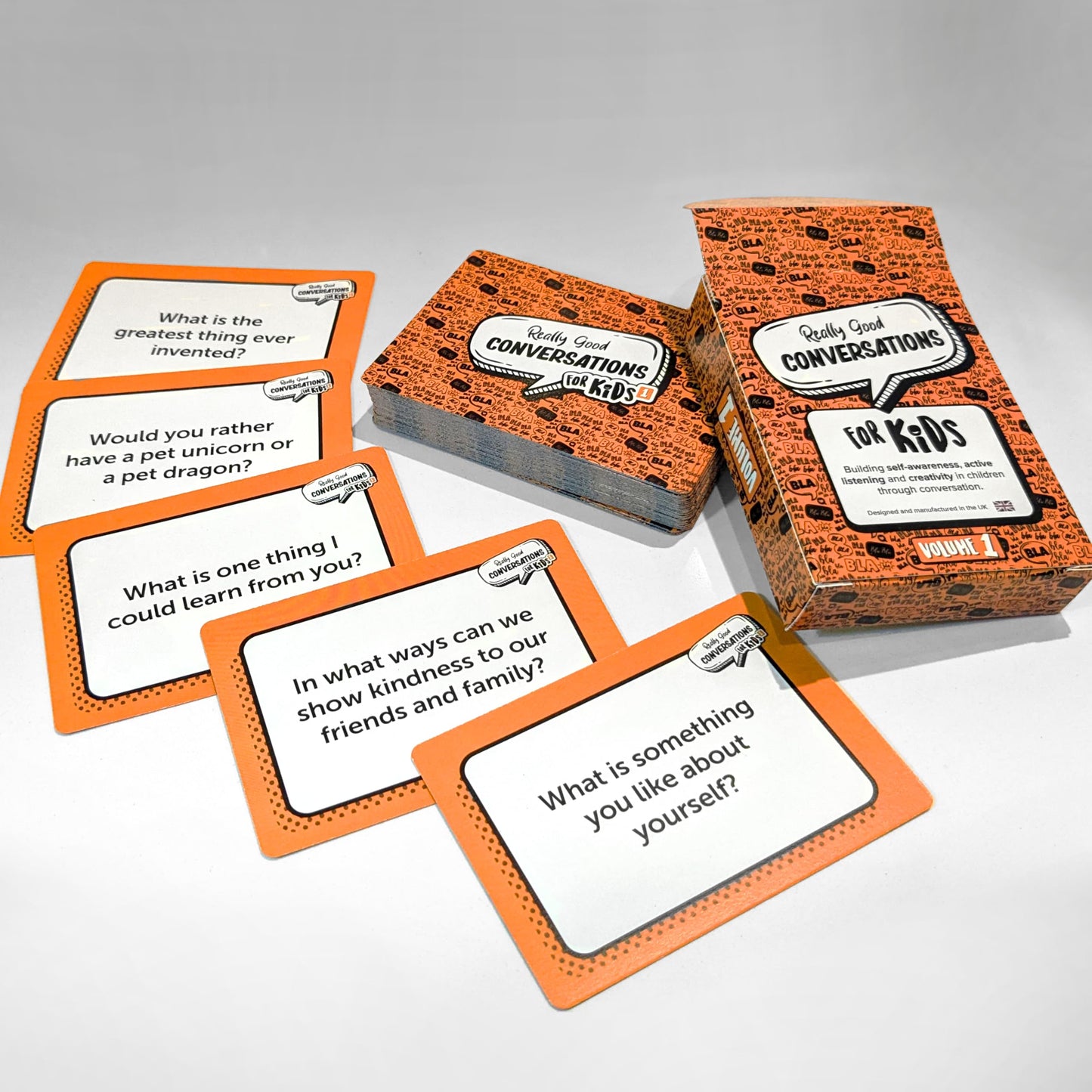 Really Good Conversations for Kids: Vol. 1 - UK Made Conversation Cards for Kids, The Fun Family Game that Develops Communication Skills, Active Listening, ADHD Aids, the perfect kids card game