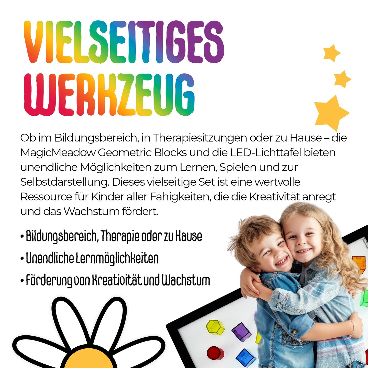MagicMeadow LED Light Panel & Geometric Shape Bundle | Autism-Friendly Building Blocks