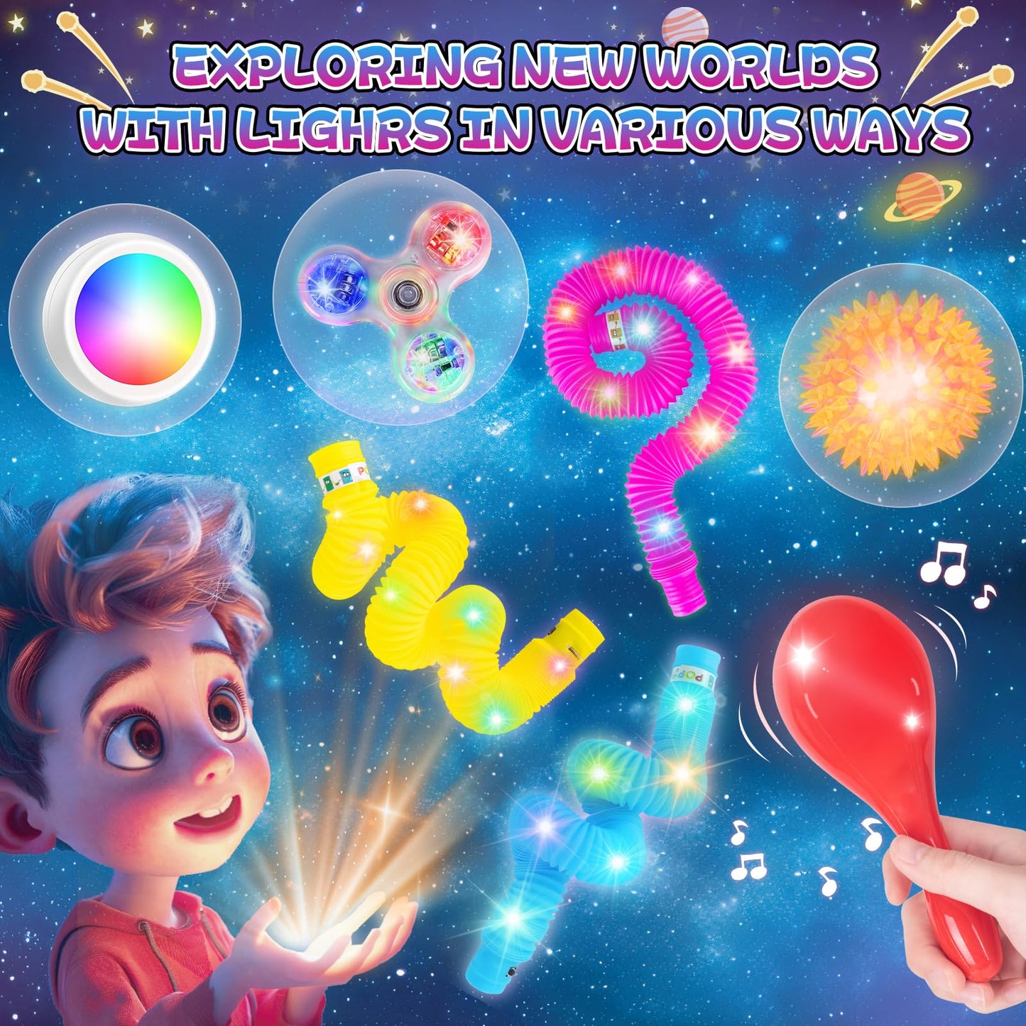 Highttoy Light Up Sensory Toys, Sensory Toys for Autism, 7PCS Light Up Toys, Sensory lights
