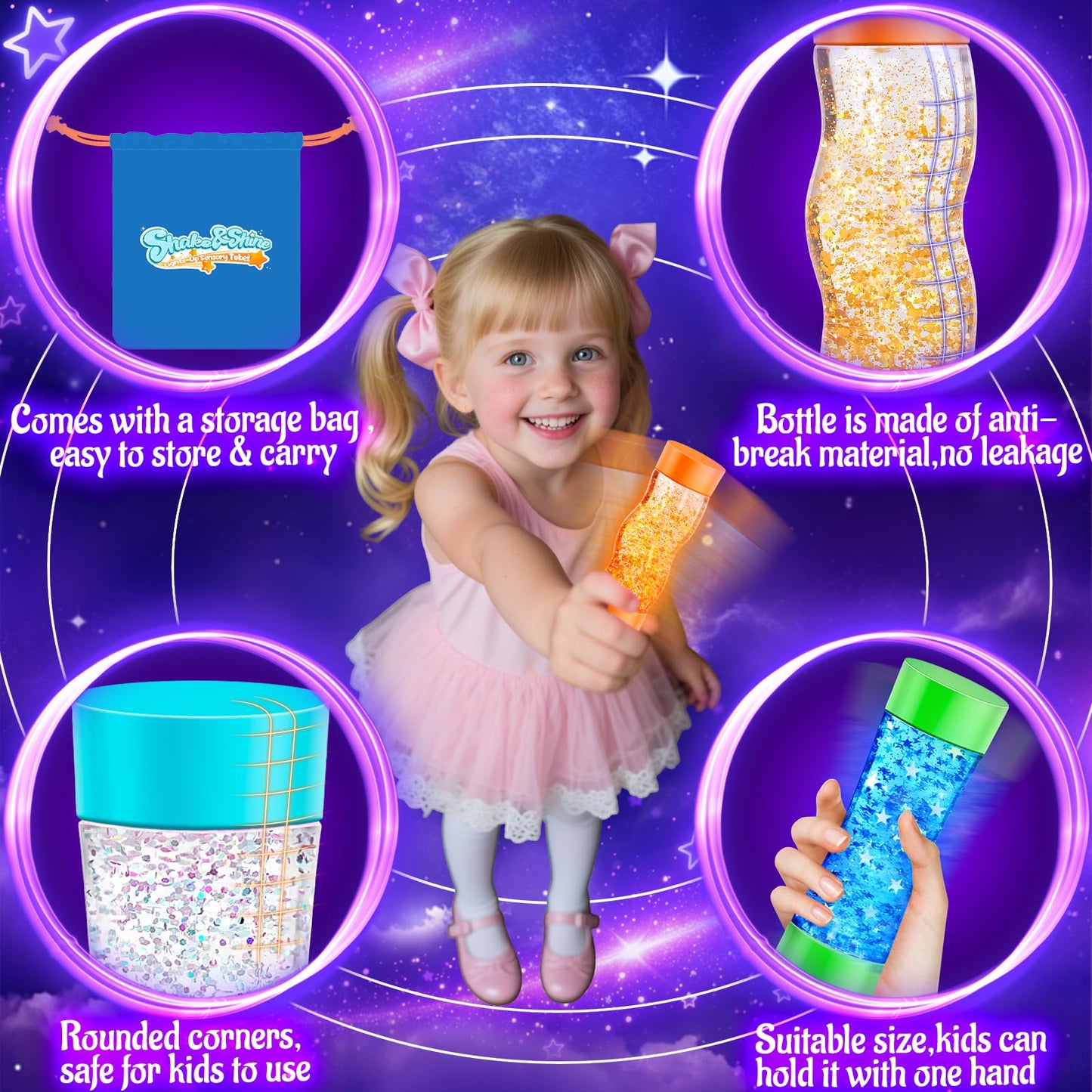 NYOBABE Sensory Toys for Autism & ADHD,3 Pack Sensory Lights for Stress & Anxiety Relief