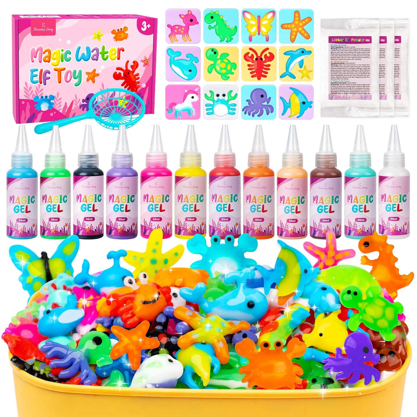Eleanore's Diary Aqua Fairy Water Gel Kit, Magic Water Elf Toys for Kids, Creative Squishy Maker Toy