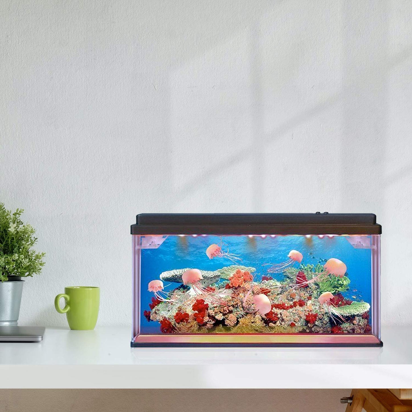 Artificial Fake Jellyfish Tank & Light Up Torch & Rechargeable Night Light Set with Plastic