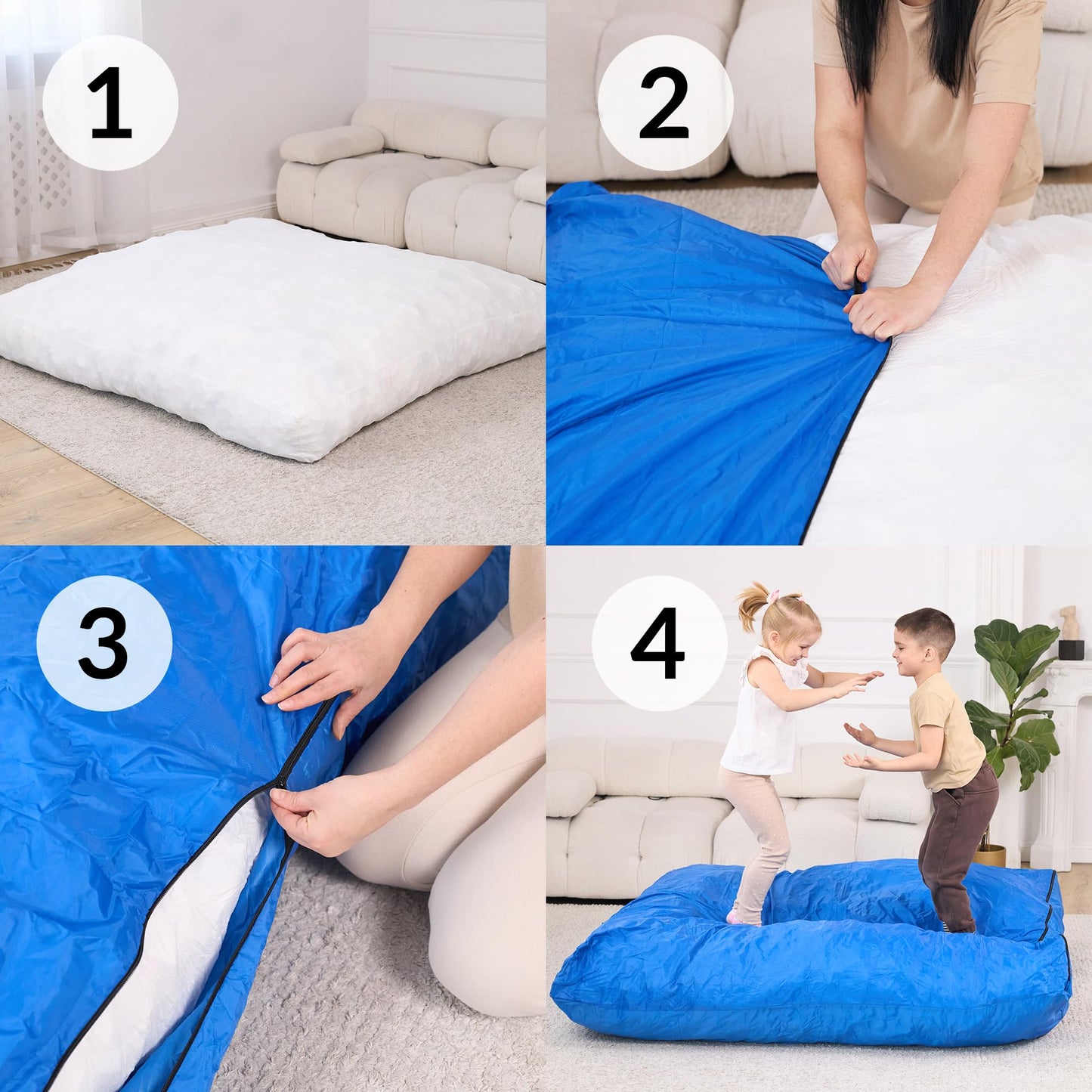 ODOXIA Sensory Crash Pad for Kids | Big 152 x 152 cm | Autism Crash Mat for Children