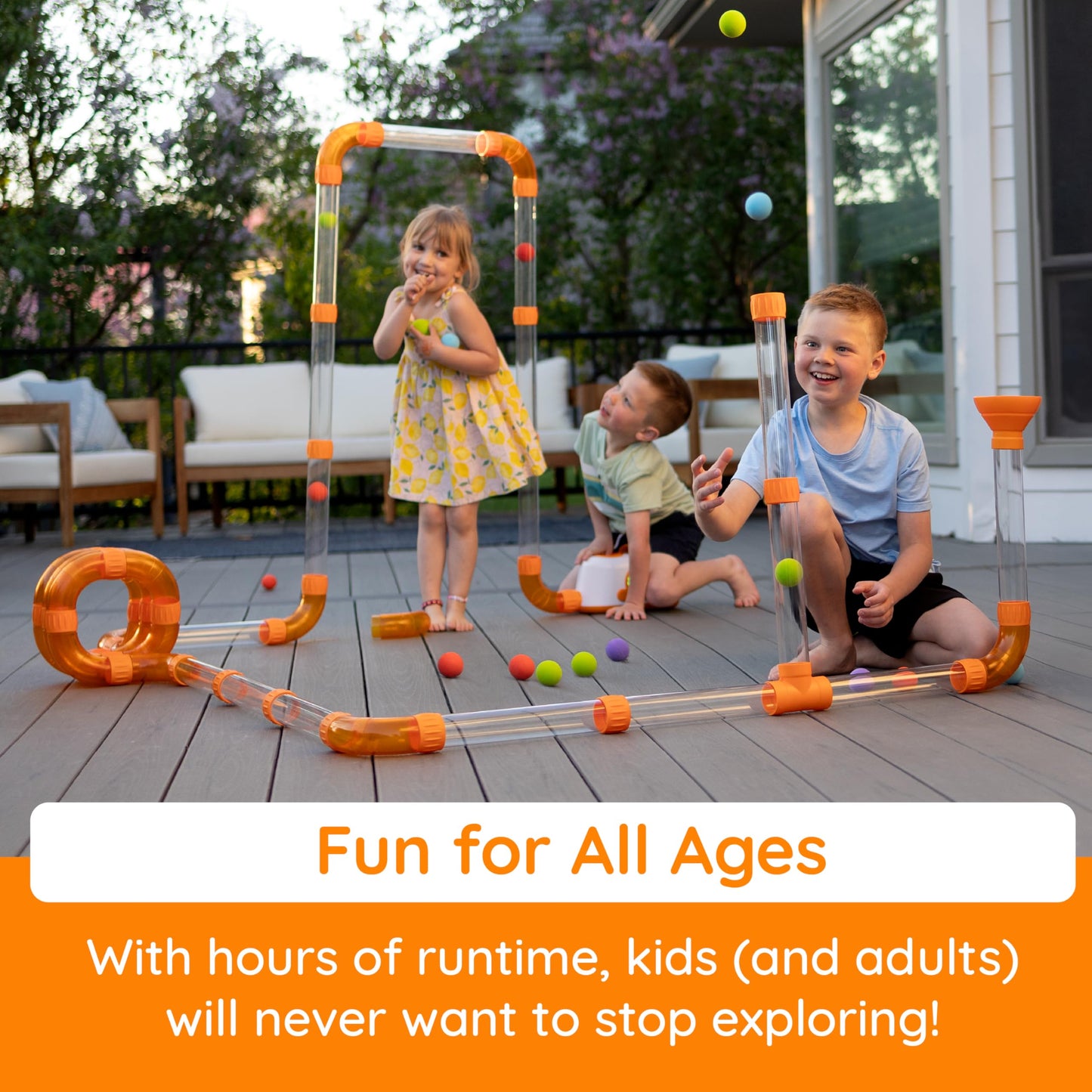 Fat Brain Air Toobz | Air-Powered Ball and Tube Physics Toy | Science Experiments for Kids | Creative Stem Toys | Kids Toys Ages 3+ Years, B-23149