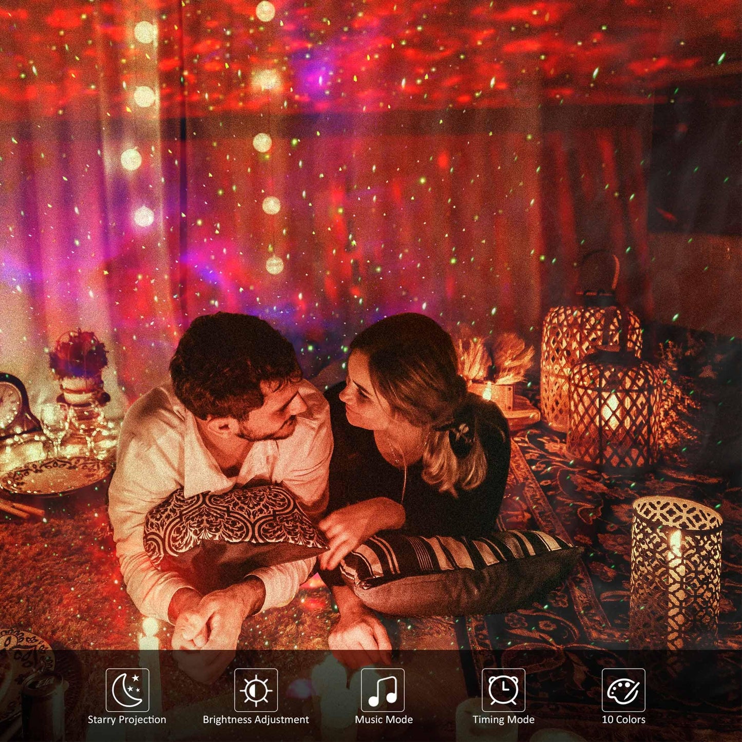 Mexllex Galaxy Projector, Star Projector with Remote Control, Night Light Projector with Timer