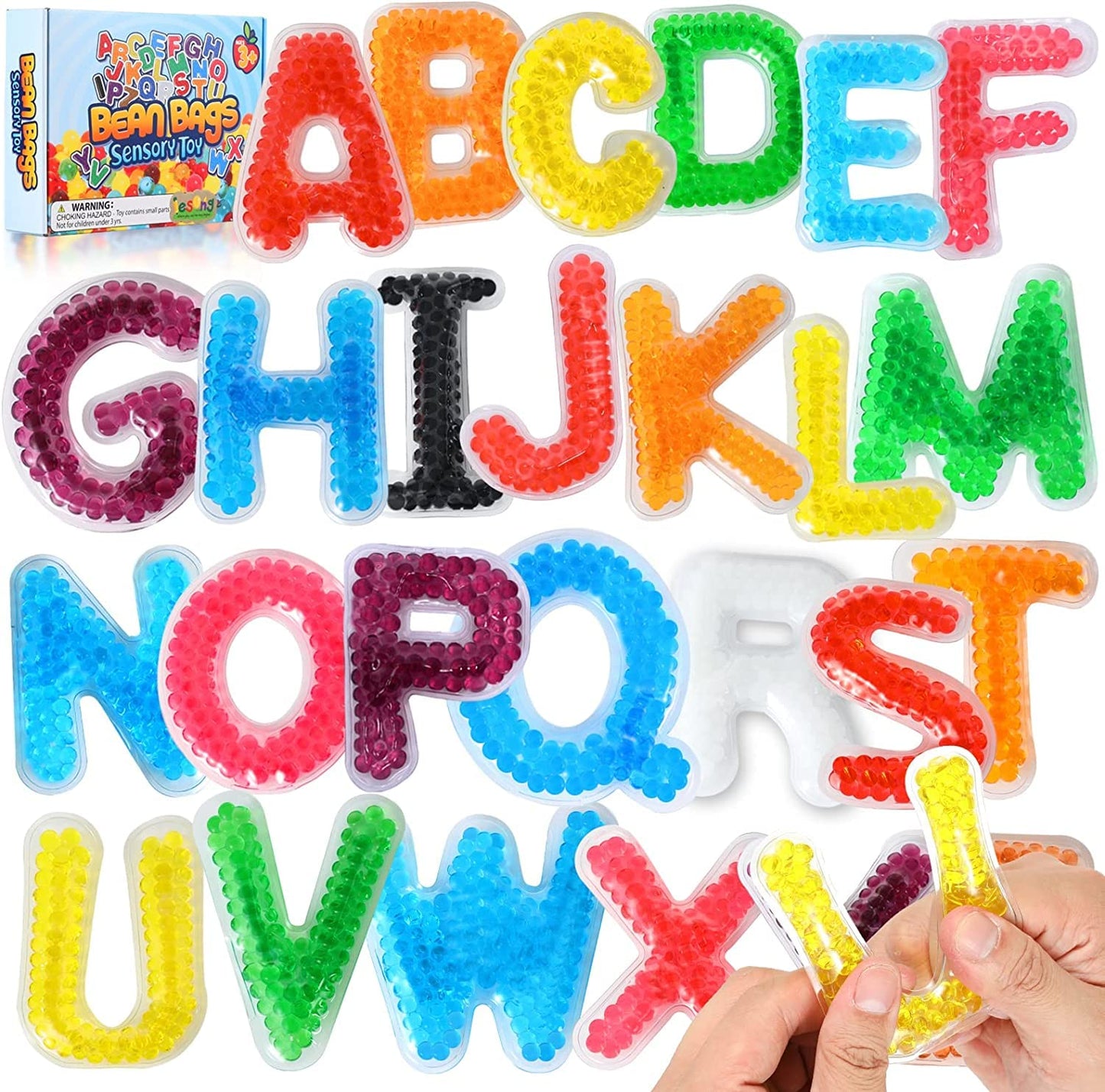 Richtim 26 Alphabet Sensory Water Beads for Kids, ABC Learning Sensory Toys