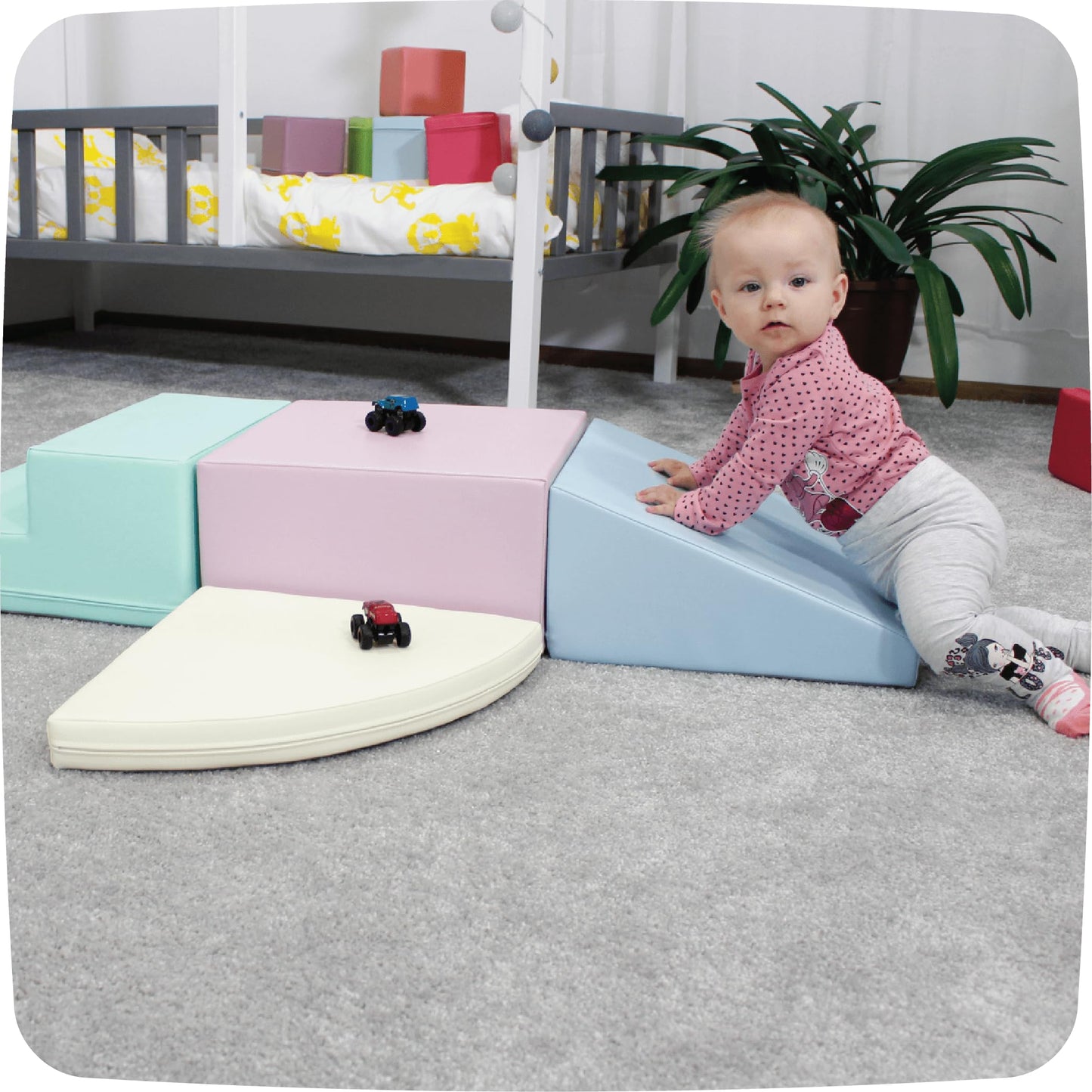 IGLU Soft Play Corner Climber Soft Play Shapes with Anti Slip Indoor Soft Play Equipment Blocks for Motor Skill Development (light pastel)