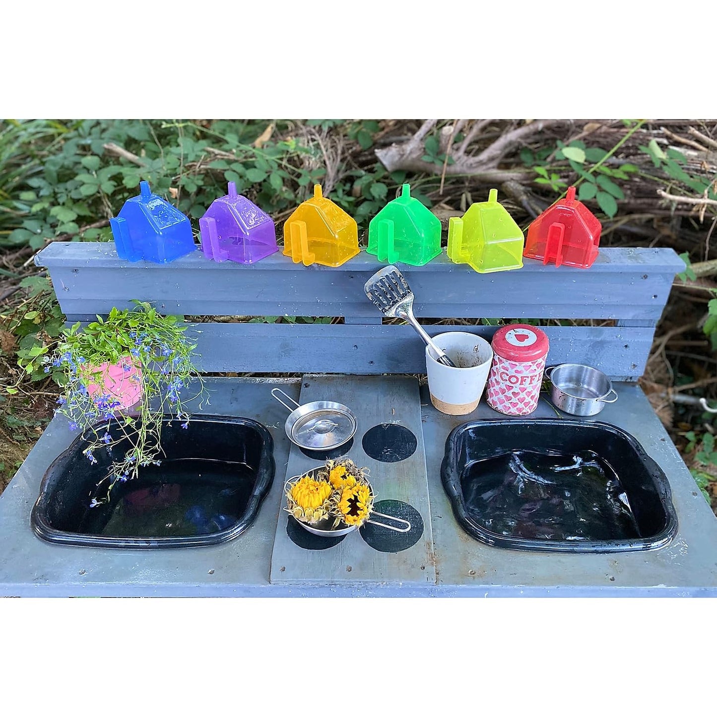TickiT Translucent Colour Funnels, Messy Play, Water & Sand Play Toys, Sensory Toys