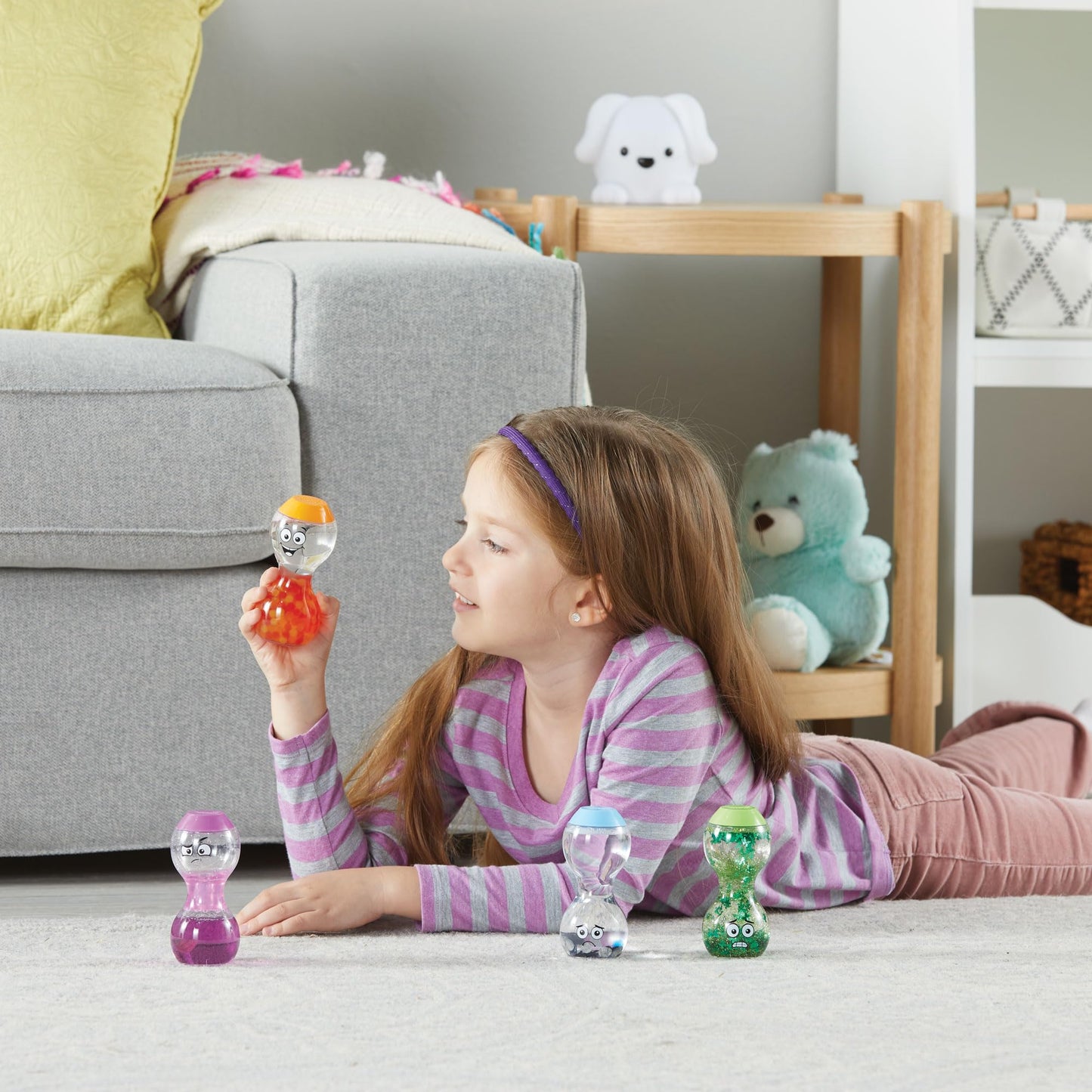 Learning Resources Express Your Feelings Sensory Bottles, Excited Impatient Lonely Nervous, Ages 3+, Emotions Toys for Children, Sensory Play