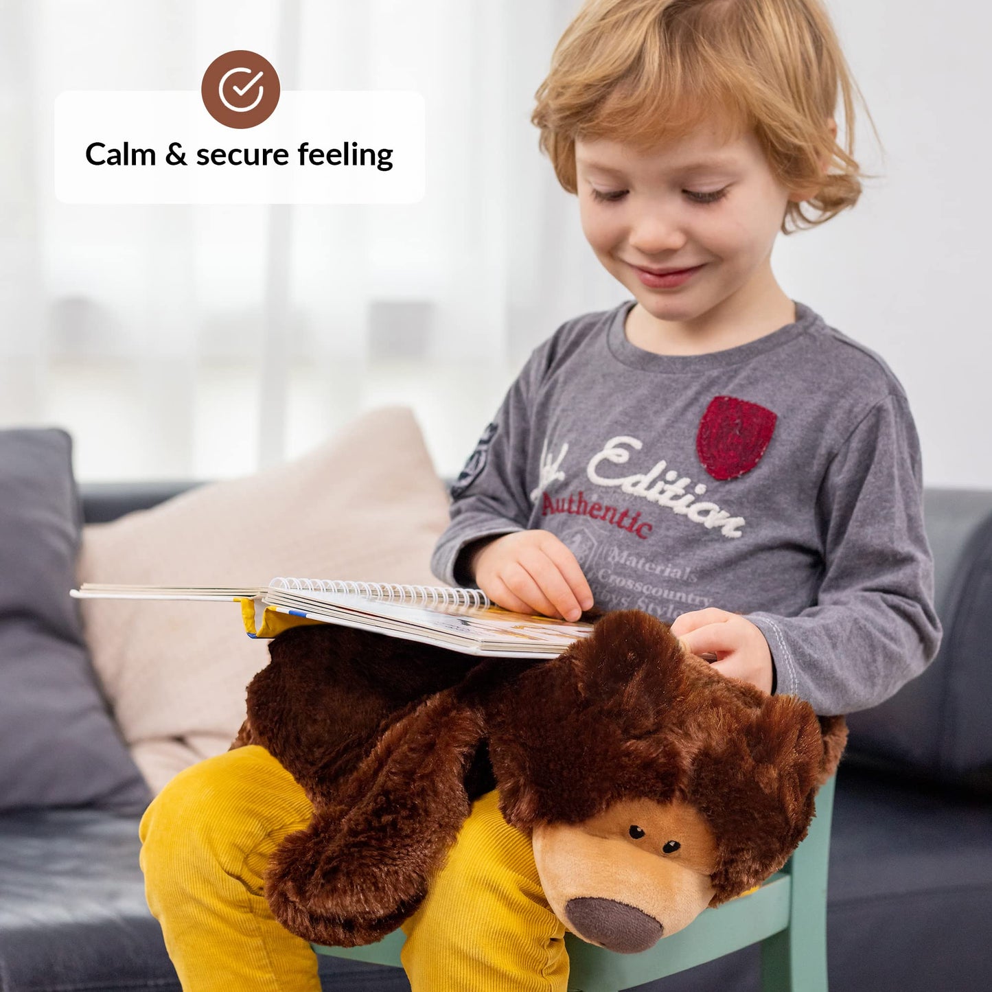 Weighted Teddy for Kids | Calming & Comforting | Weighted Plush | Weighted Stuffed Animal | Weighted Lap Pad | Weighted Anxiety Teddy | for Autism, ADHD, Anxiety, Stress | 2,3 KG