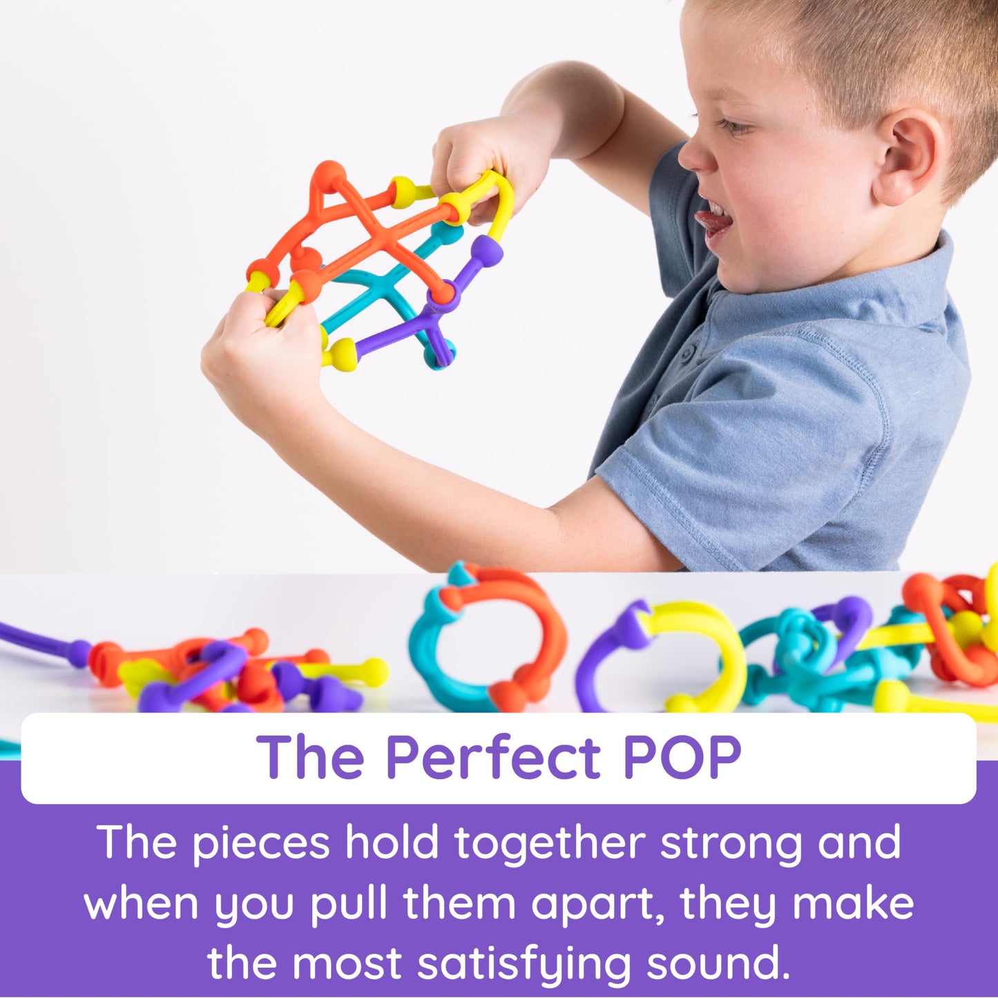 Fat Brain Toys Plip Kit | 52 Piece Bendy Silicone Link Toy Building Set in a Variety of Shapes