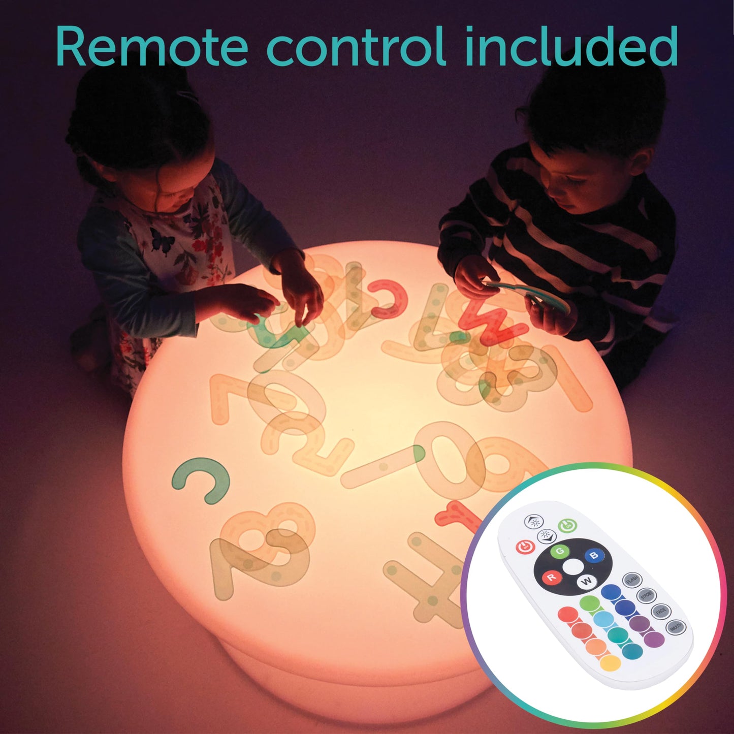 TickiT Sensory Mood Table, Sensory Table, Colour-Changing Sensory Lights, Multifunctional for Messy Play, Interactive Activity Table
