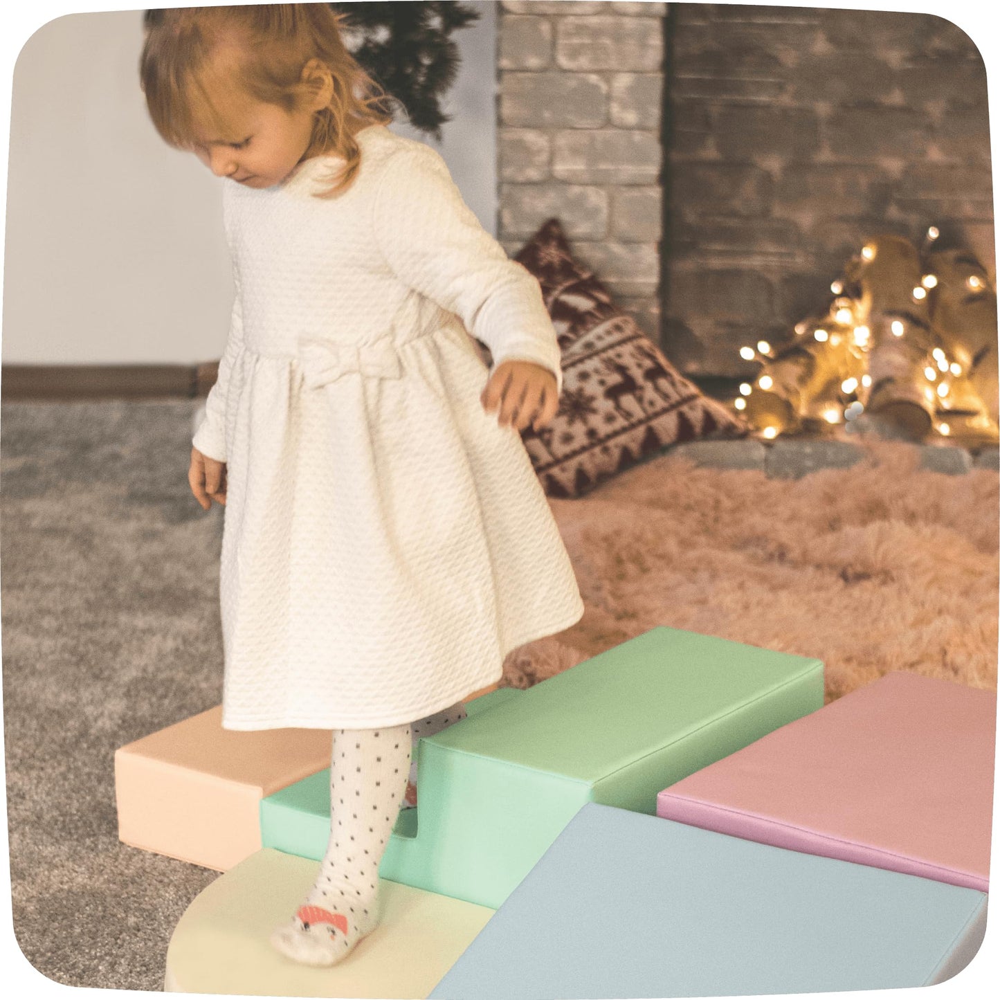 IGLU Soft Play Corner Climber Soft Play Shapes with Anti Slip Indoor Soft Play Equipment Blocks for Motor Skill Development (light pastel)