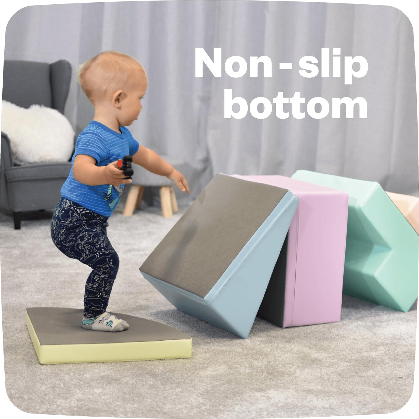 IGLU Soft Play Corner Climber Soft Play Shapes with Anti Slip Indoor Soft Play Equipment Blocks for Motor Skill Development (light pastel)