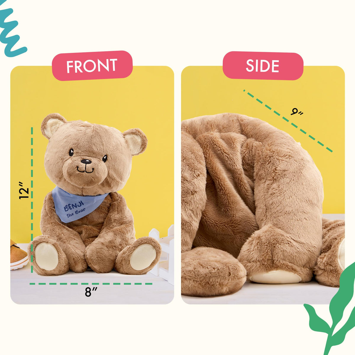 Lilly's Love Benji the Bear, 4.5lb Weighted Stuffed Animal | Sensory Companion for Kids and Adults | Machine Washable with Removable Inner | Great Gift