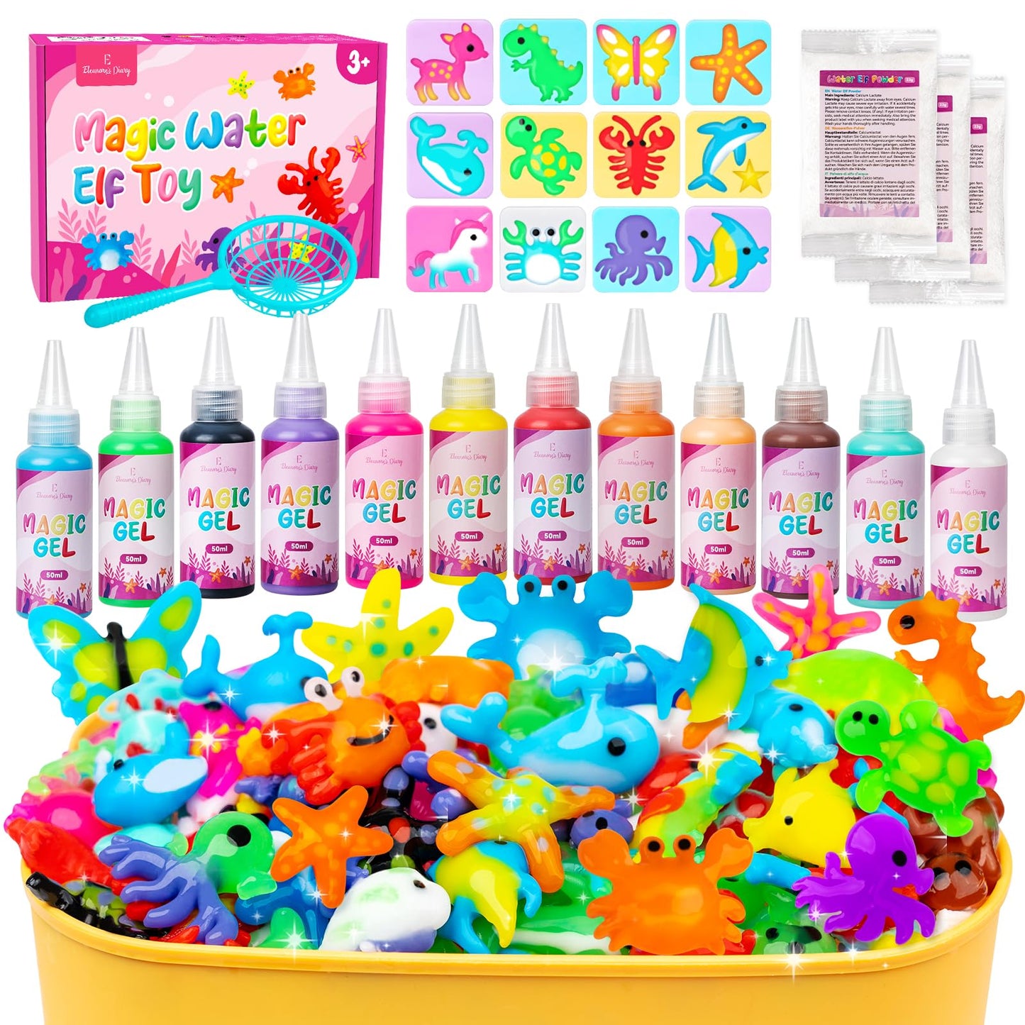 Eleanore's Diary Aqua Fairy Water Gel Kit, Magic Water Elf Toys for Kids, Creative Squishy Maker Toy