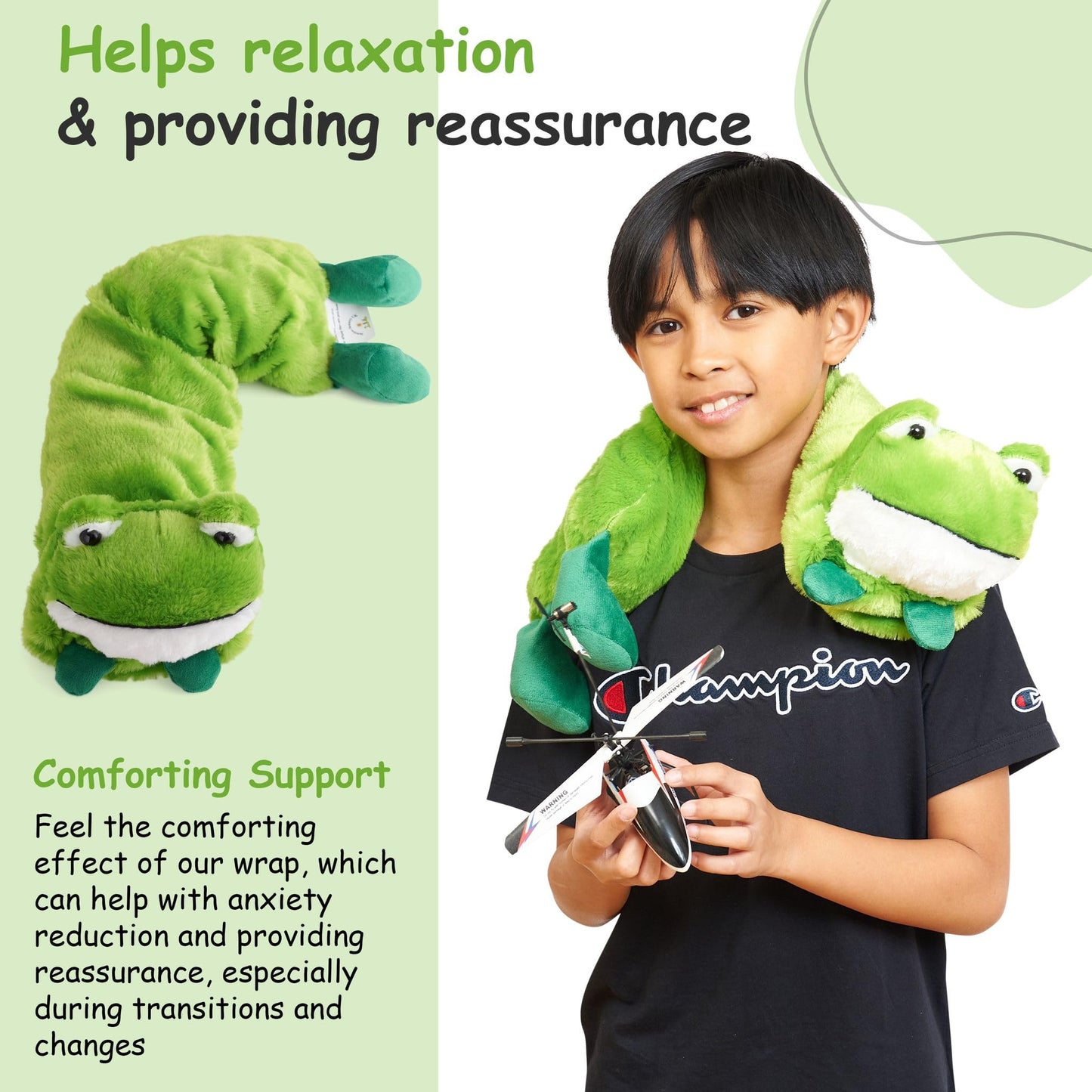Sentire-Sensory UK – Freddie The Frog 2lb Weighted Shoulder Wrap/Lap Pad – For Children With Autism & Anxiety (1kg)