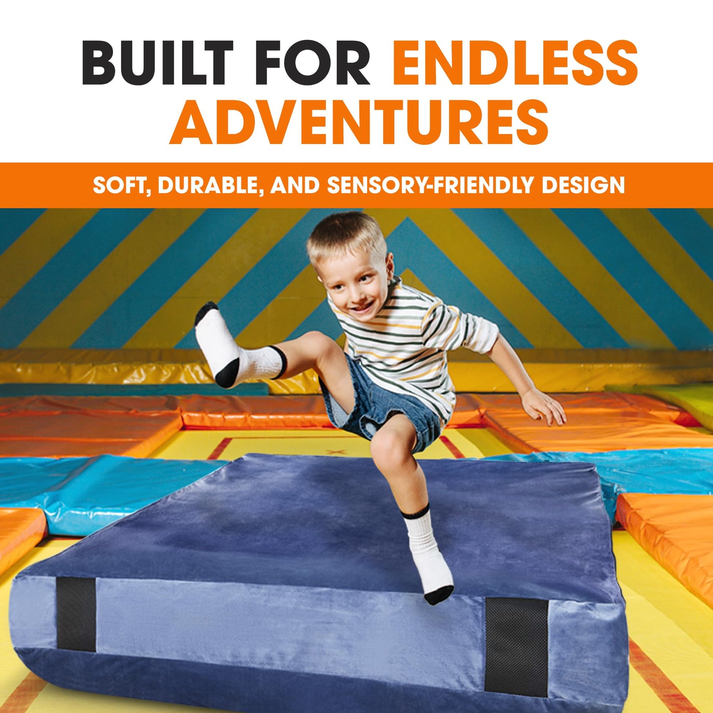 Cheer Collection Crash Pad 4'x4' ft - Crash Pads for Kids Sensory with Washable Cover - Sensory Room Must Haves - Crash Mat