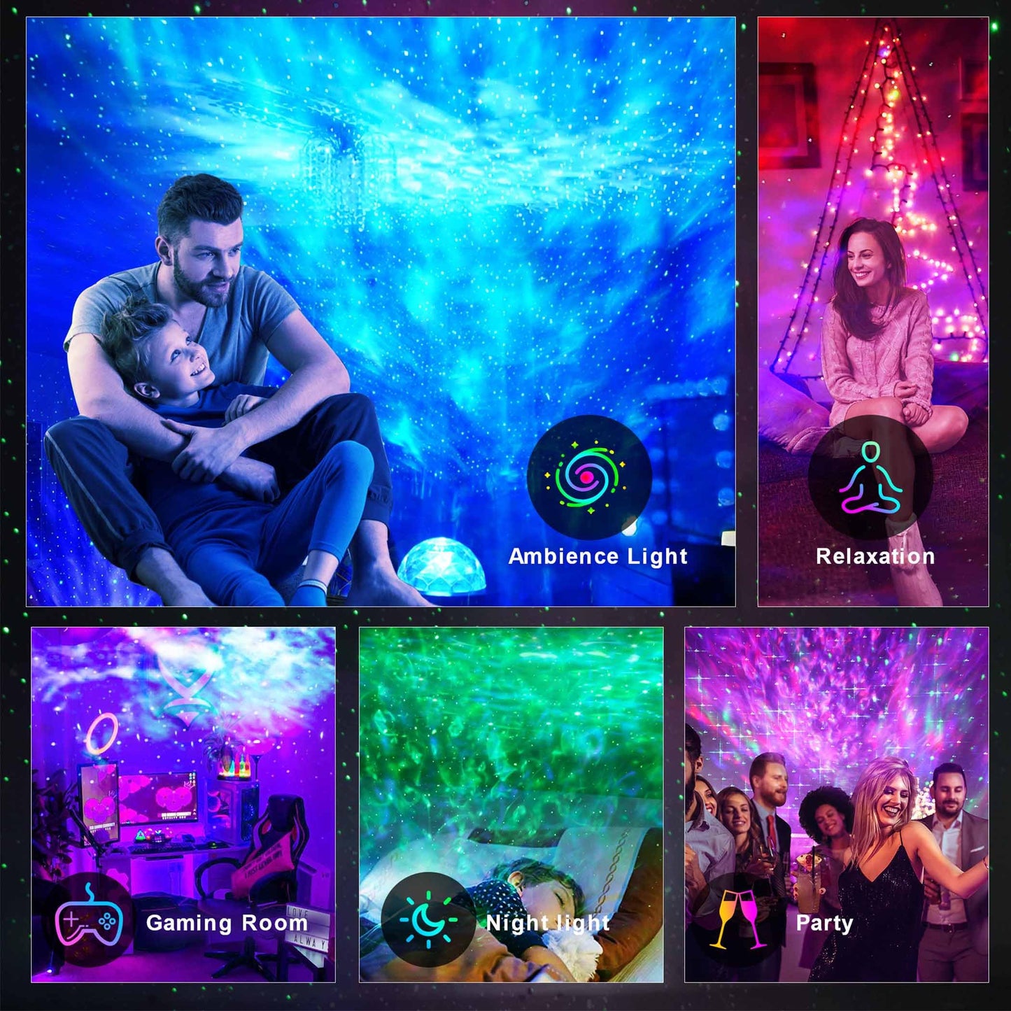 Mexllex Galaxy Projector, Star Projector with Remote Control, Night Light Projector with Timer