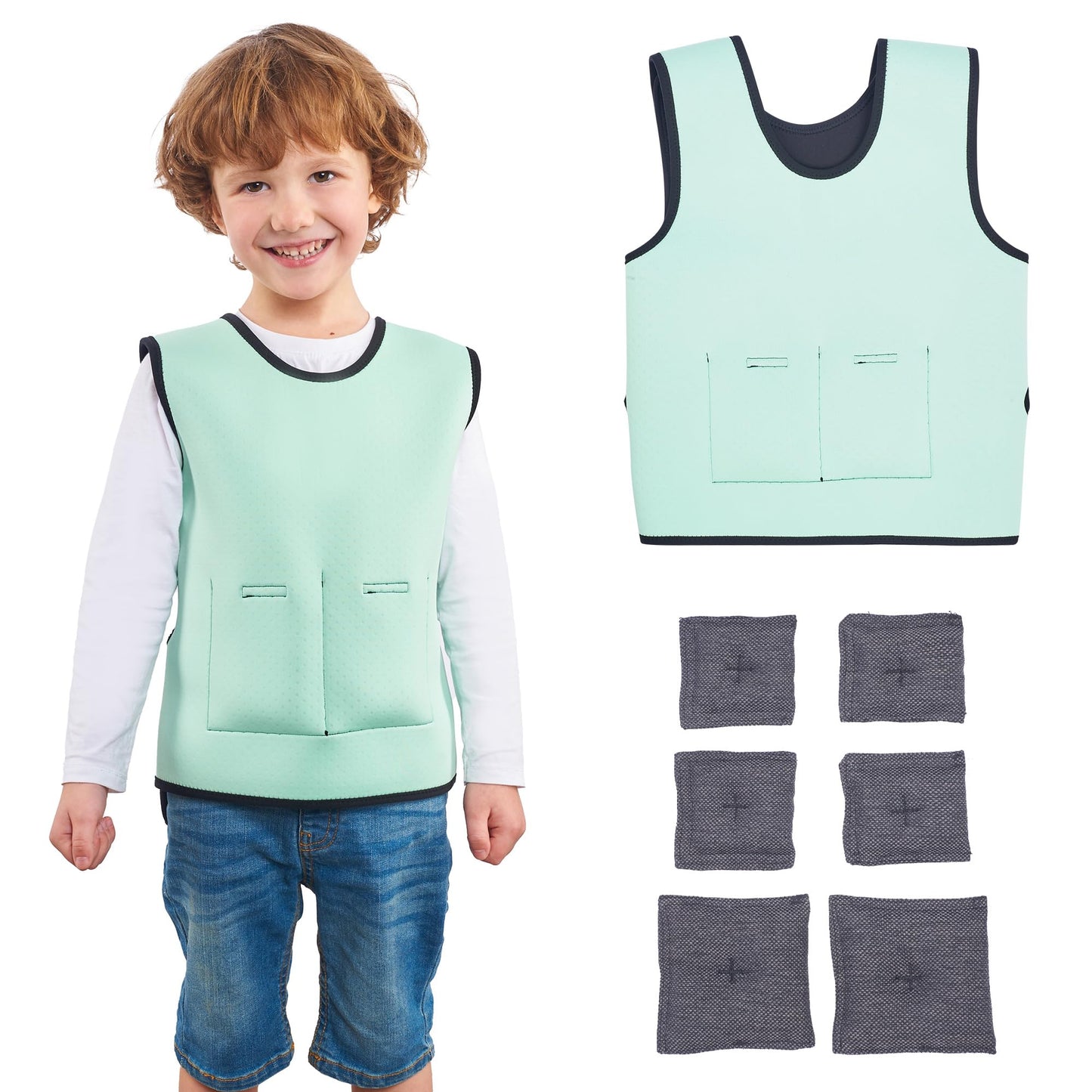 Weighted Vest for Kids | Provide Deep Pressure Comfort | ADHD Tools for Kids | Autism Sensory Clothing | Adjustable Weighted Vest | Weighted Compression Vest for Kids | Ensure a Secure Feeling