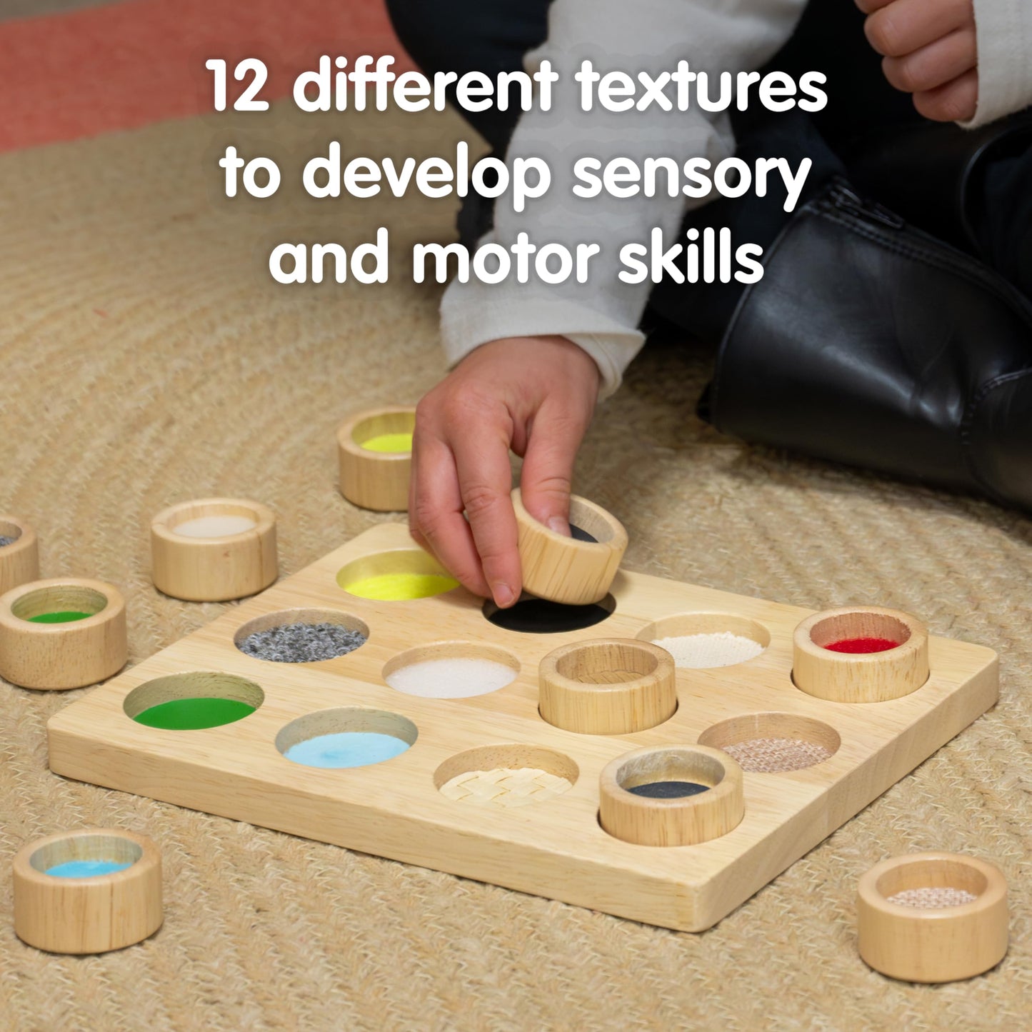 TickiT Touch & Match Board, Sensory Wooden Toy for Kids, Educational Fine Motor Skills