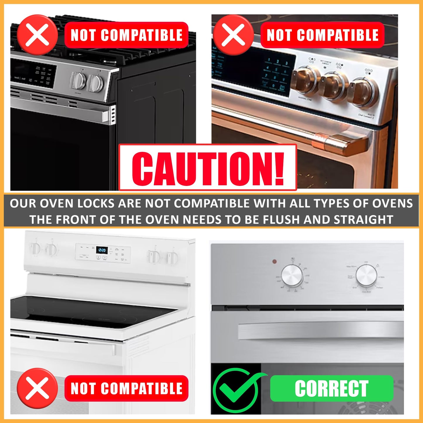BeeGo® Baby Proofing Oven Lock 1pc Black, Easy to Install and Use 3M Adhesive Durable and Heat-Resistant Material Oven Lock No Tools Needed or Drill for Kitchen Safety