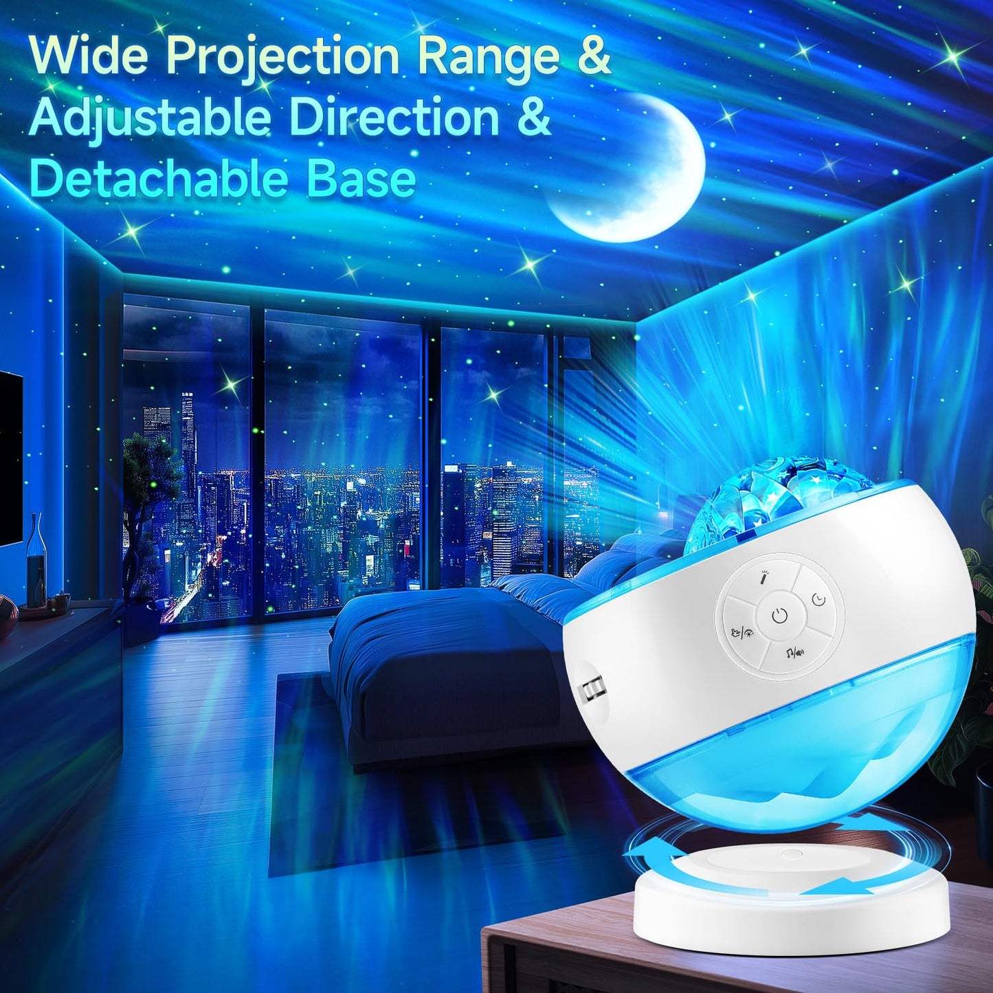 Galaxy Projector Star Projector, 300 Colour Modes Moon Galaxy Light, 15 White Noise