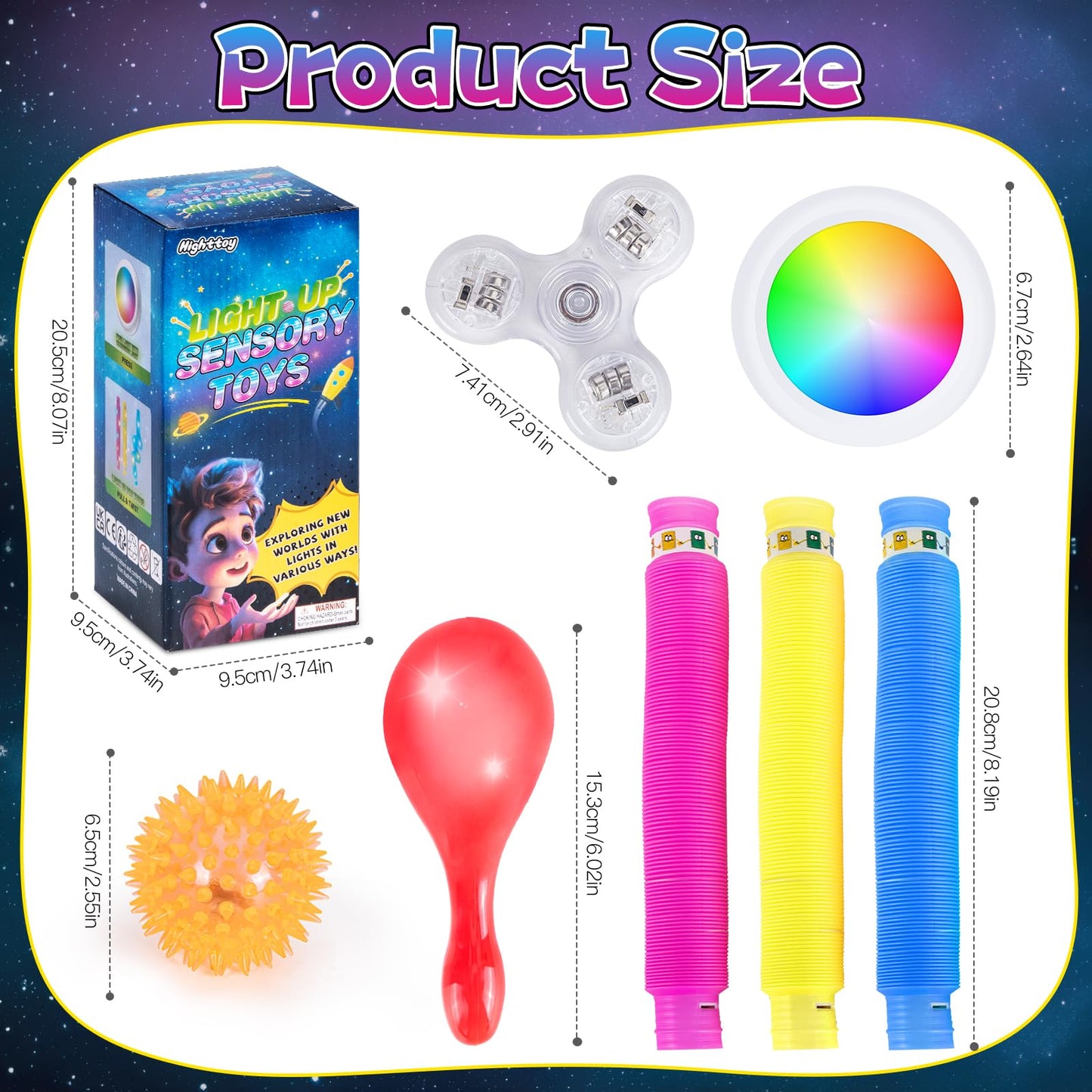 Highttoy Light Up Sensory Toys, Sensory Toys for Autism, 7PCS Light Up Toys, Sensory lights