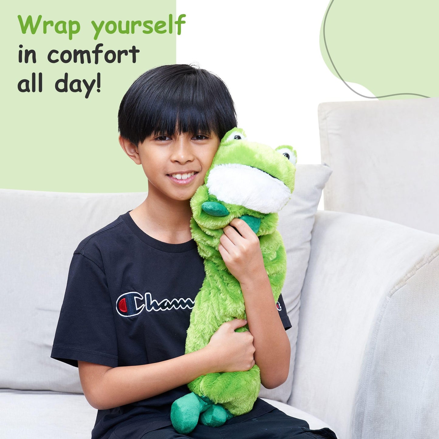 Sentire-Sensory UK – Freddie The Frog 2lb Weighted Shoulder Wrap/Lap Pad – For Children With Autism & Anxiety (1kg)