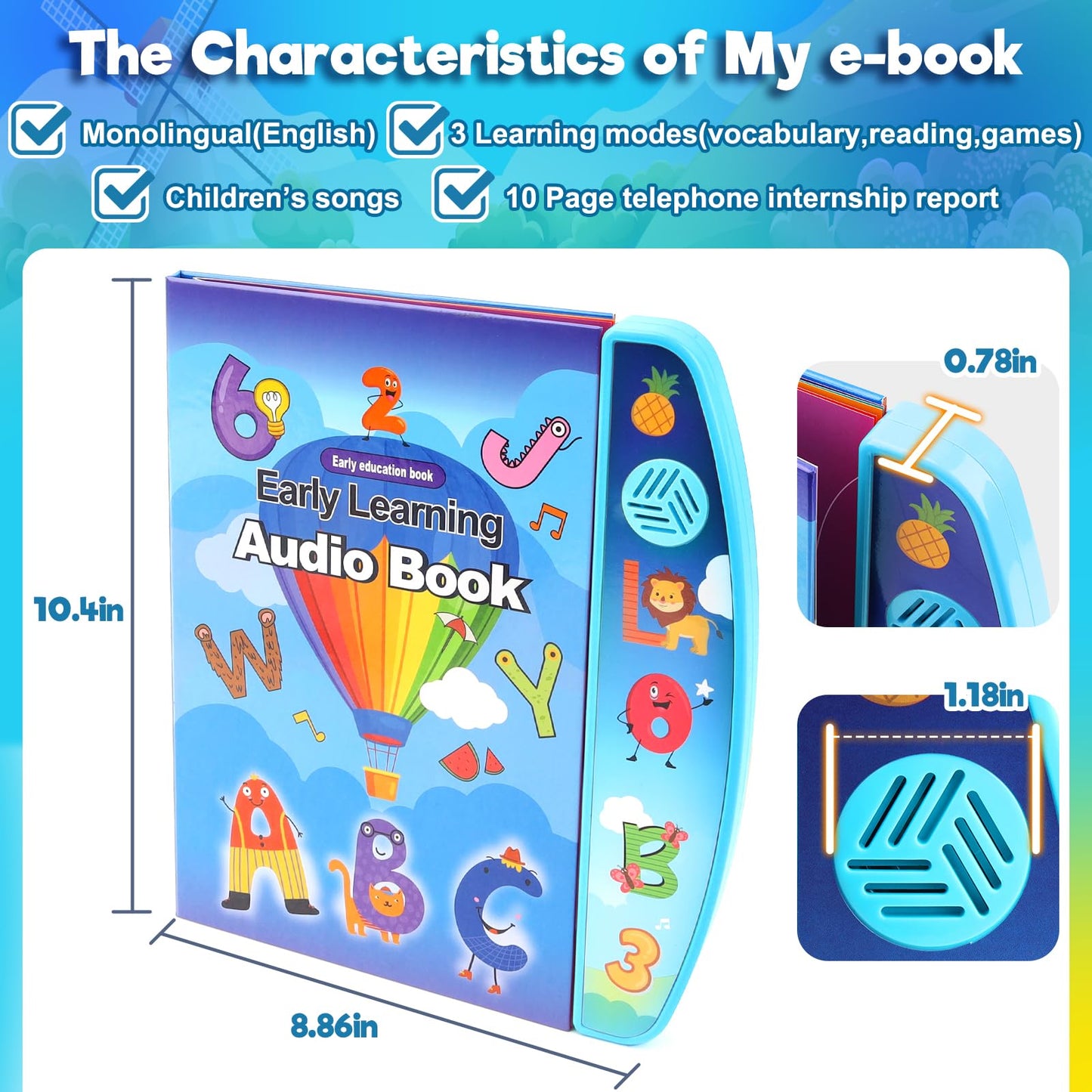 Toddler Toys for 2 3 4 5 Year Old Boys: Interactive Sensory Learning Busy Book with Sounds