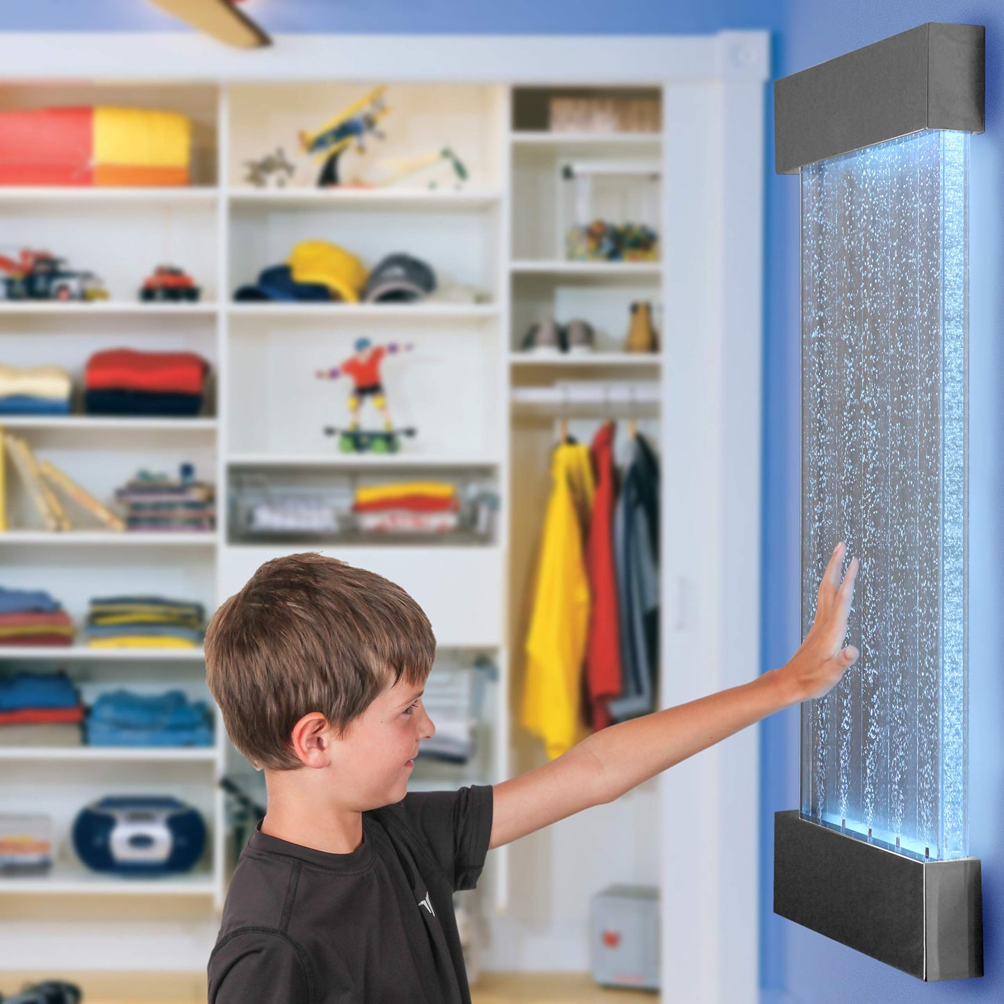 Wall Hanging Colour Changing Bubble Wall 1.25 meters LED Sensory with Remote Control by Playlearn …