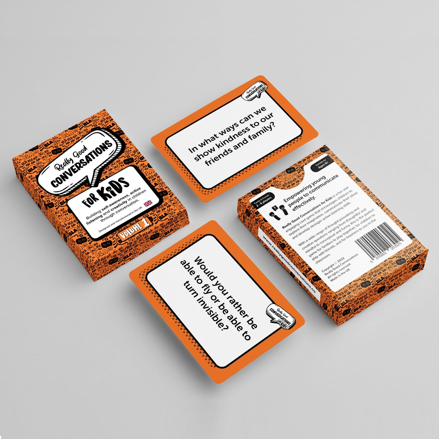 Really Good Conversations for Kids: Vol. 1 - UK Made Conversation Cards for Kids, The Fun Family Game that Develops Communication Skills, Active Listening, ADHD Aids, the perfect kids card game