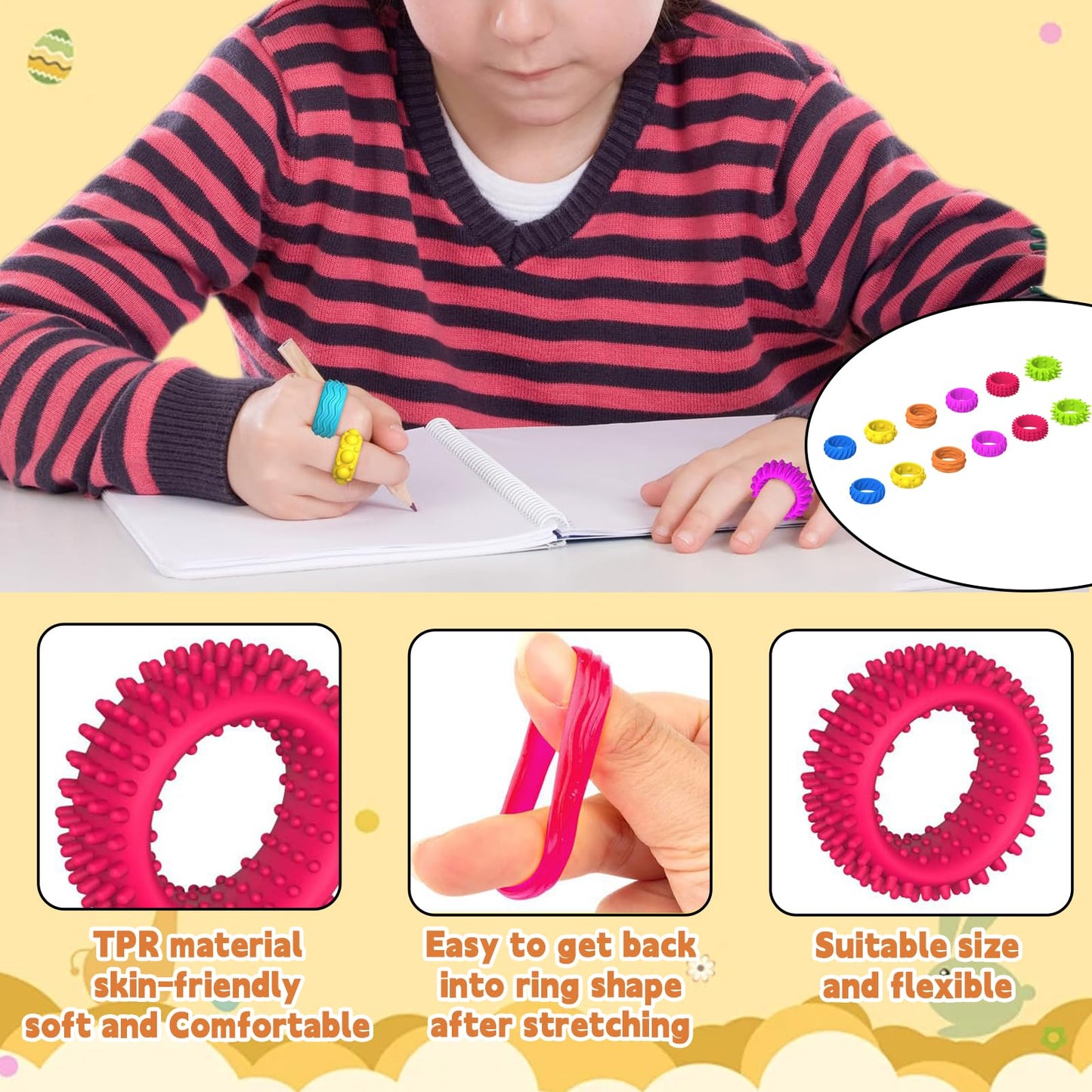 Daryunk 12pcs Fingertip Toys for Kids, Sensory Toys, Suitable for Autism and ADHD, Toys Anxiety Relief for Adults, 6 Styles and Colours