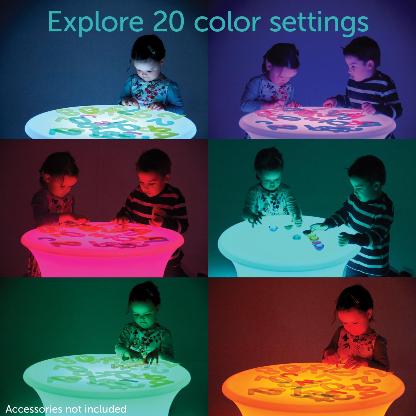 TickiT Sensory Mood Table, Sensory Table, Colour-Changing Sensory Lights, Multifunctional for Messy Play, Interactive Activity Table