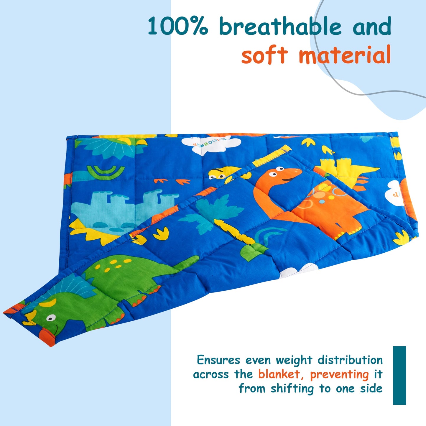 Sentire-Sensory UK - 2lb (1kg) 48 x 53cm Weighted Dinosaur Lap Pad - For children with Autism - ADHD & Anxiety (1kg)